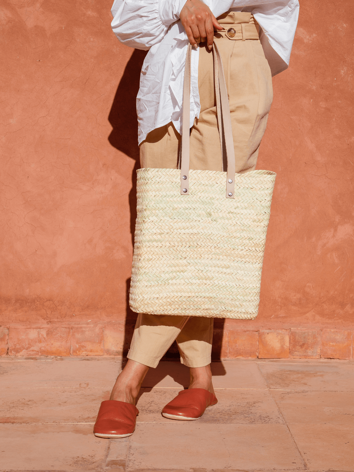 Asilah Woven Straw Shopper Basket - Eco-Friendly Handmade Beach Tote Bag for Women | Perfect for Grocery Shopping, Picnics & Summer Outings