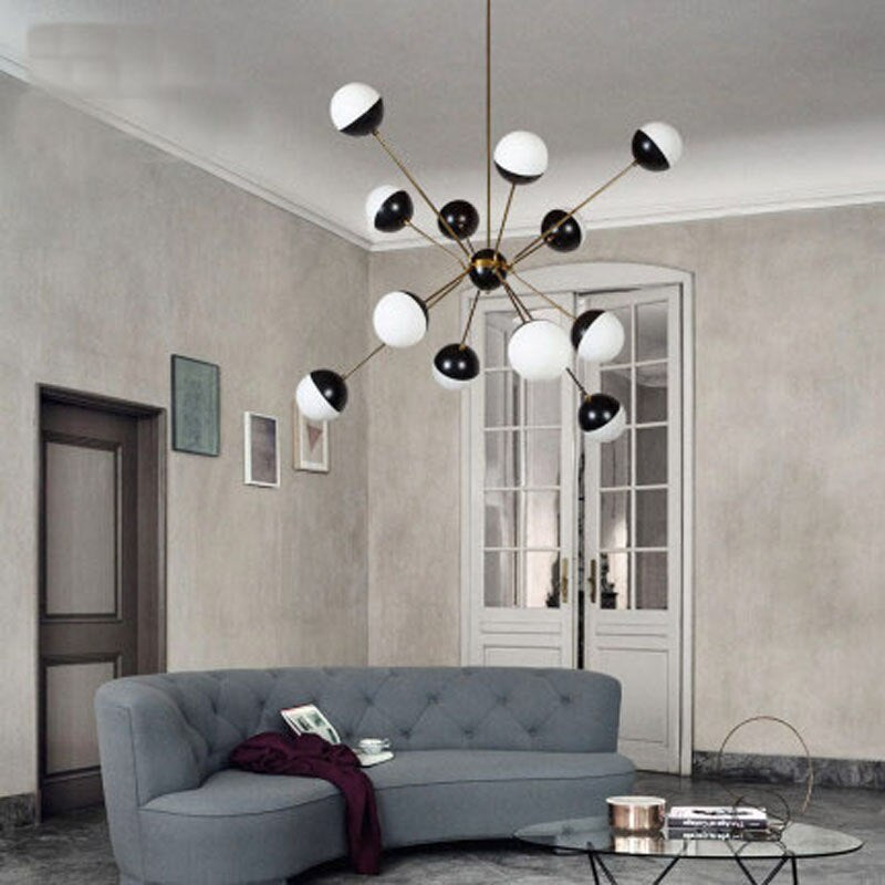 Artistic Orb Modern LED Pendant Light Fixture - Dimmable Hanging Chandelier for Dining Room, Kitchen Island & Bedroom Decor