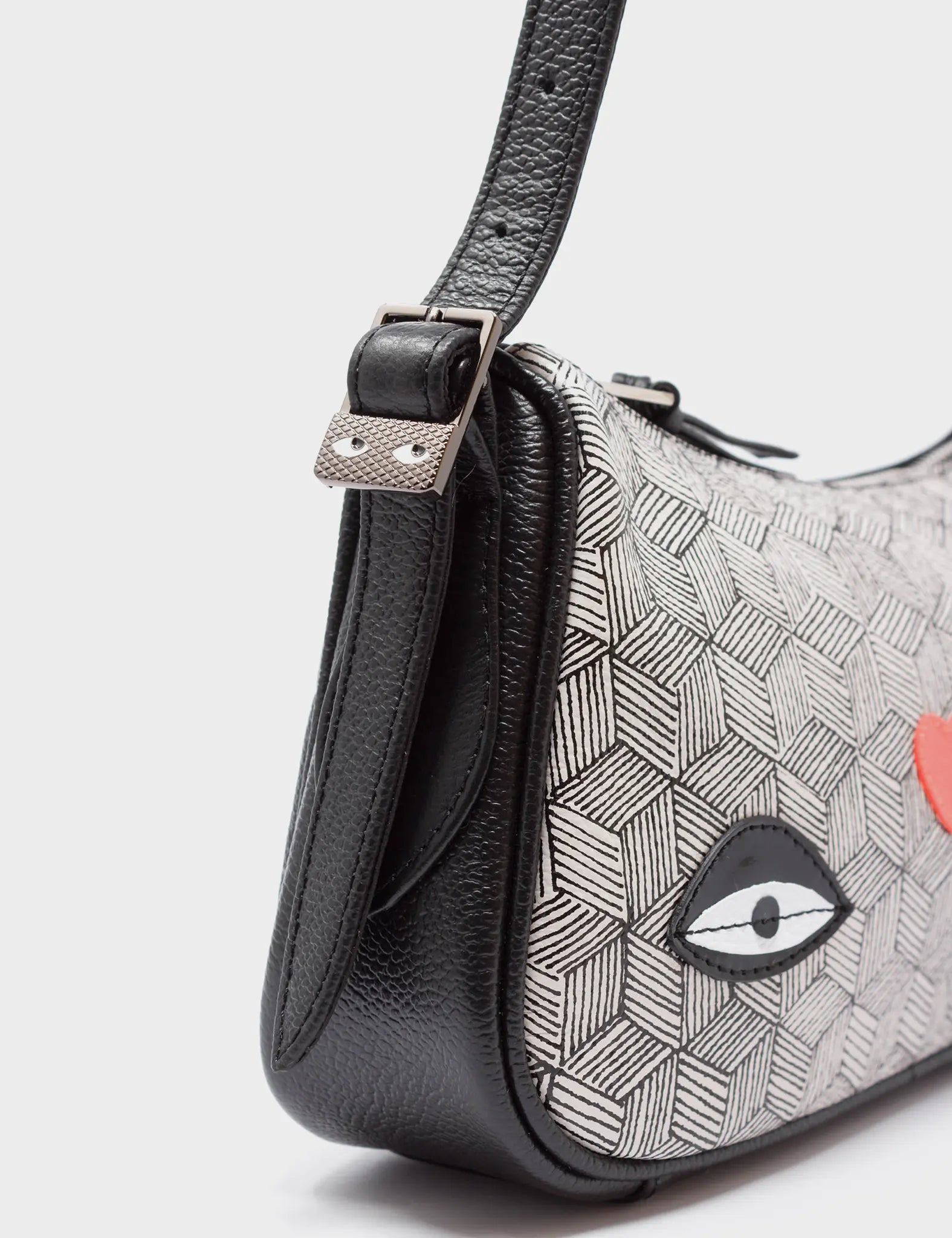 Lucas Hobo Mini Cream Handbag - Pretzel & Cubes Design Crossbody Purse for Women | Perfect for Date Night, Shopping & Daily Use