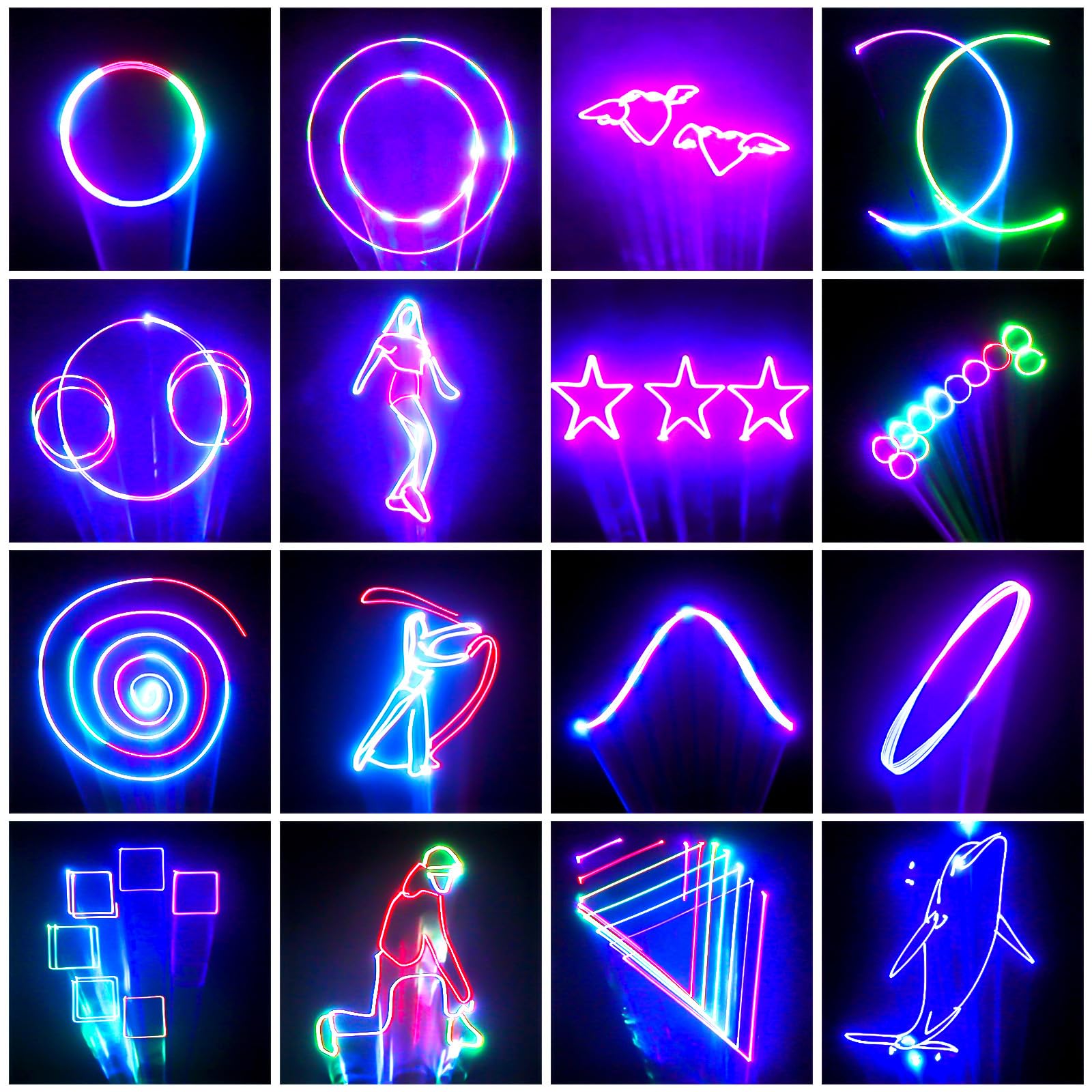 U`King RGB Stage Lighting with DMX512 & Sound Activation - 3D Laser Beam Animation Lights for Nightclub, Wedding, Live Shows, Church & Events | Perfect for DJ Parties, Concerts, and Home Disco