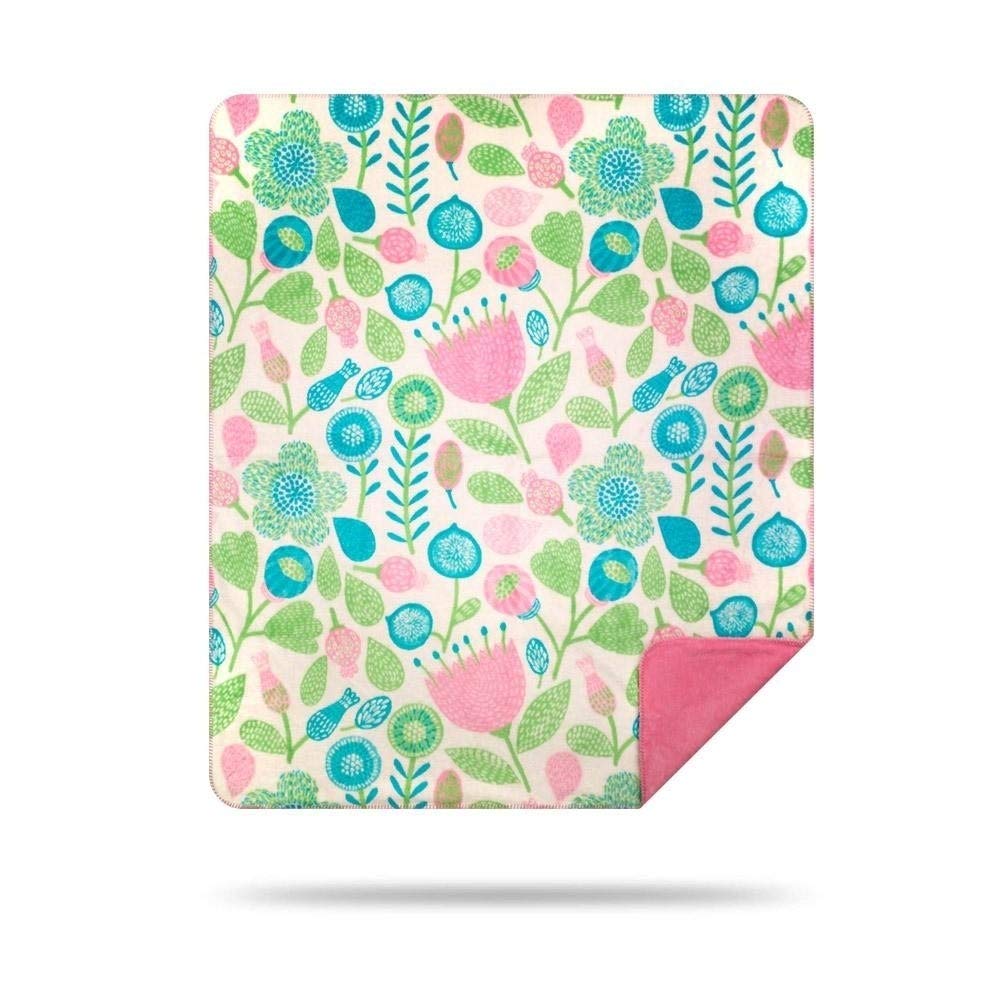 Soft Pink Microplush Blanket - Reversible Floral Design, Modern Acrylic Throw for Bed, Couch & Cozy Nights - Perfect for Home, Office & Gifts