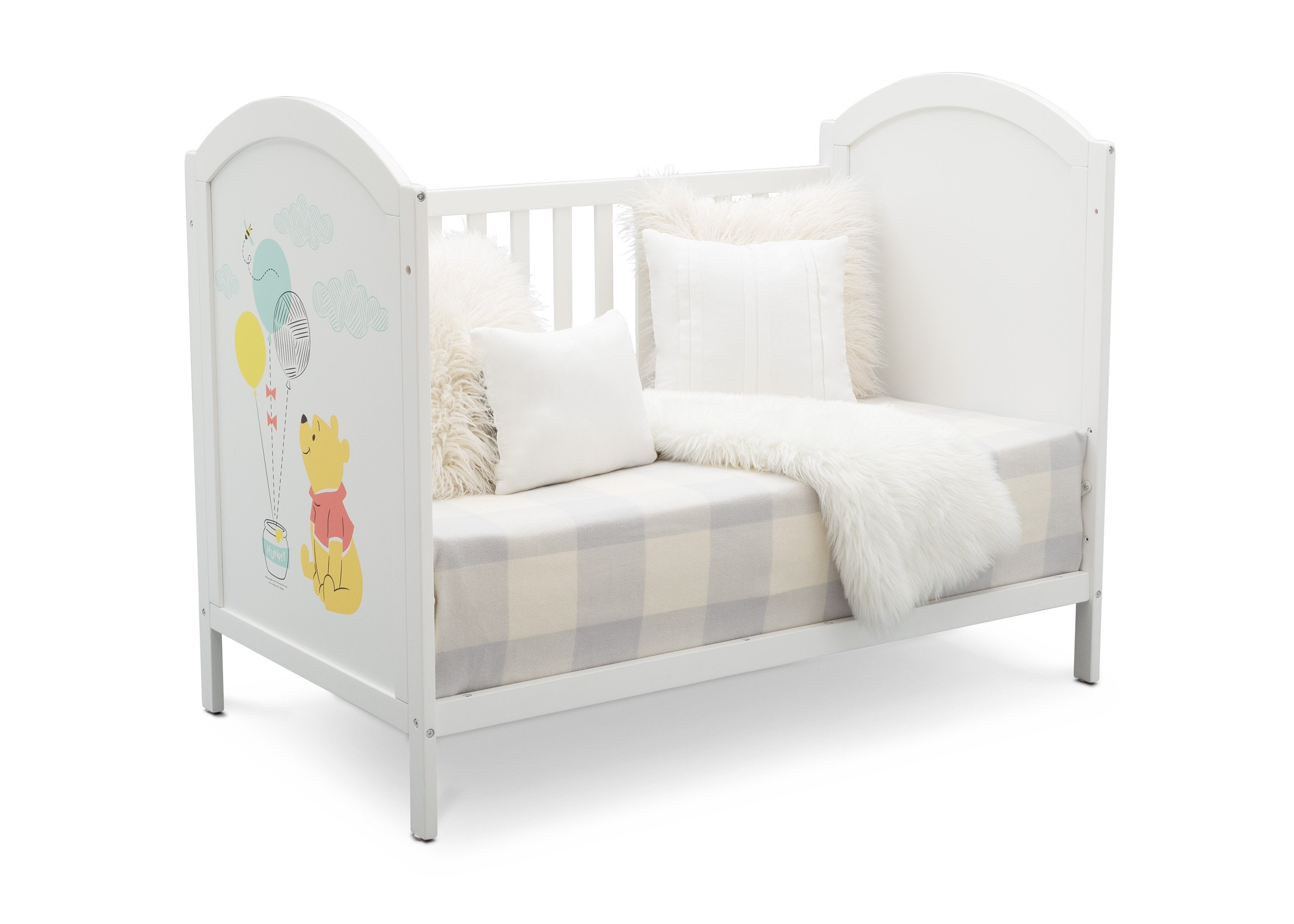 Winnie The Pooh 4-in-1 Convertible Baby Crib - Nursery Furniture for Boys & Girls - Perfect for Newborns to Toddlers - Bedroom, Daycare & Nursery Decor