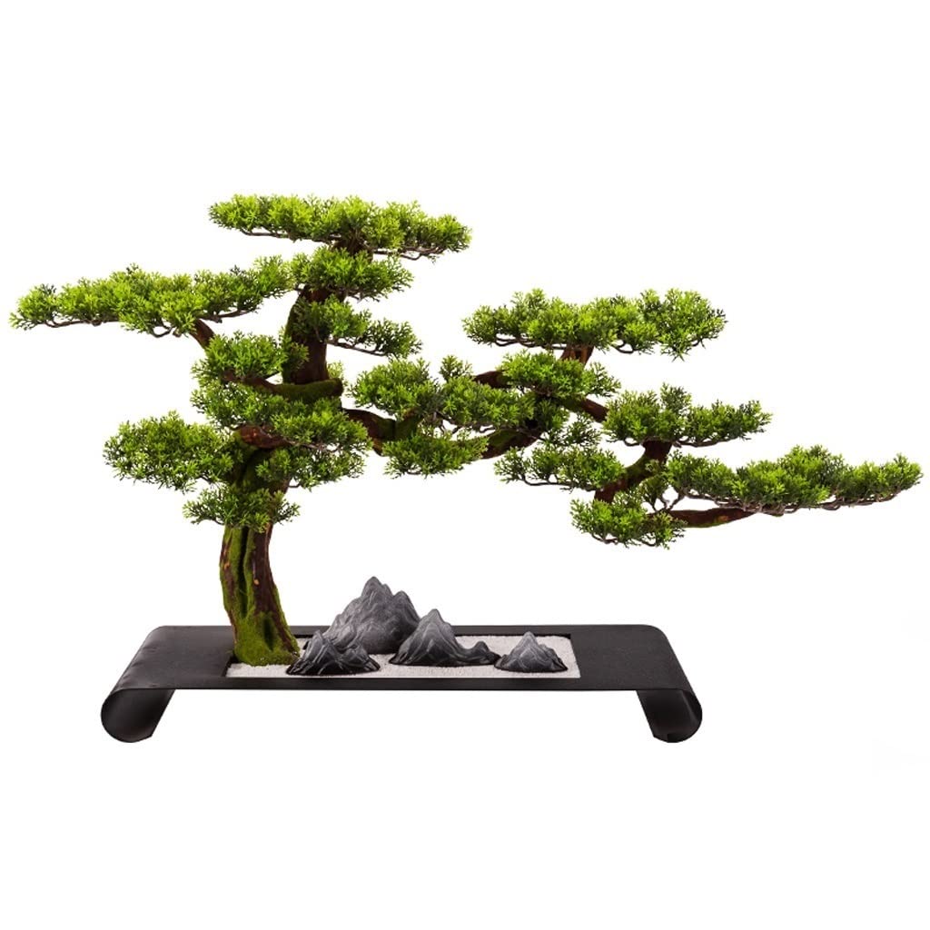 Realistic Faux Bonsai Tree - Artificial Pine Bonsai for Home Decor, Indoor Potted Plant for Living Room, Office Desk, or Shelf Display | Perfect for Zen Decor, Gift Ideas & Small Space Greenery (Color: A)
