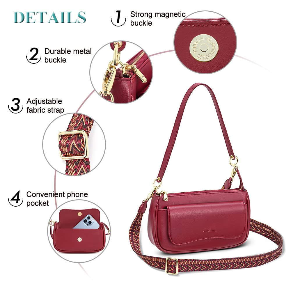 Peacocktion Vegan Leather Crossbody Bag for Women - Casual & Travel Use