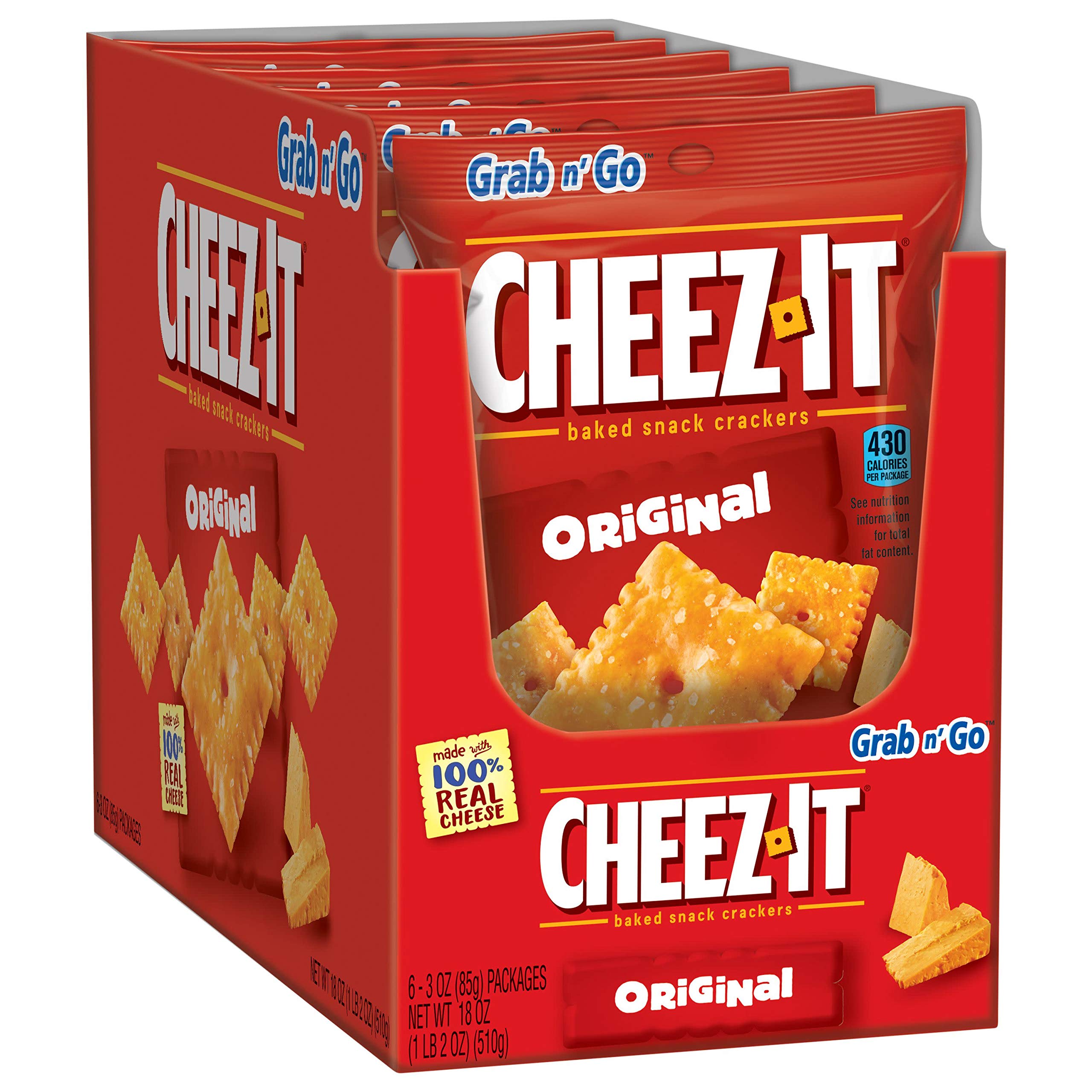 Cheez-It Original Baked Cheese Crackers - 3oz Single Serve Bags (Pack of 36) | Perfect for On-the-Go Snacking, Lunch Boxes & Office Breaks
