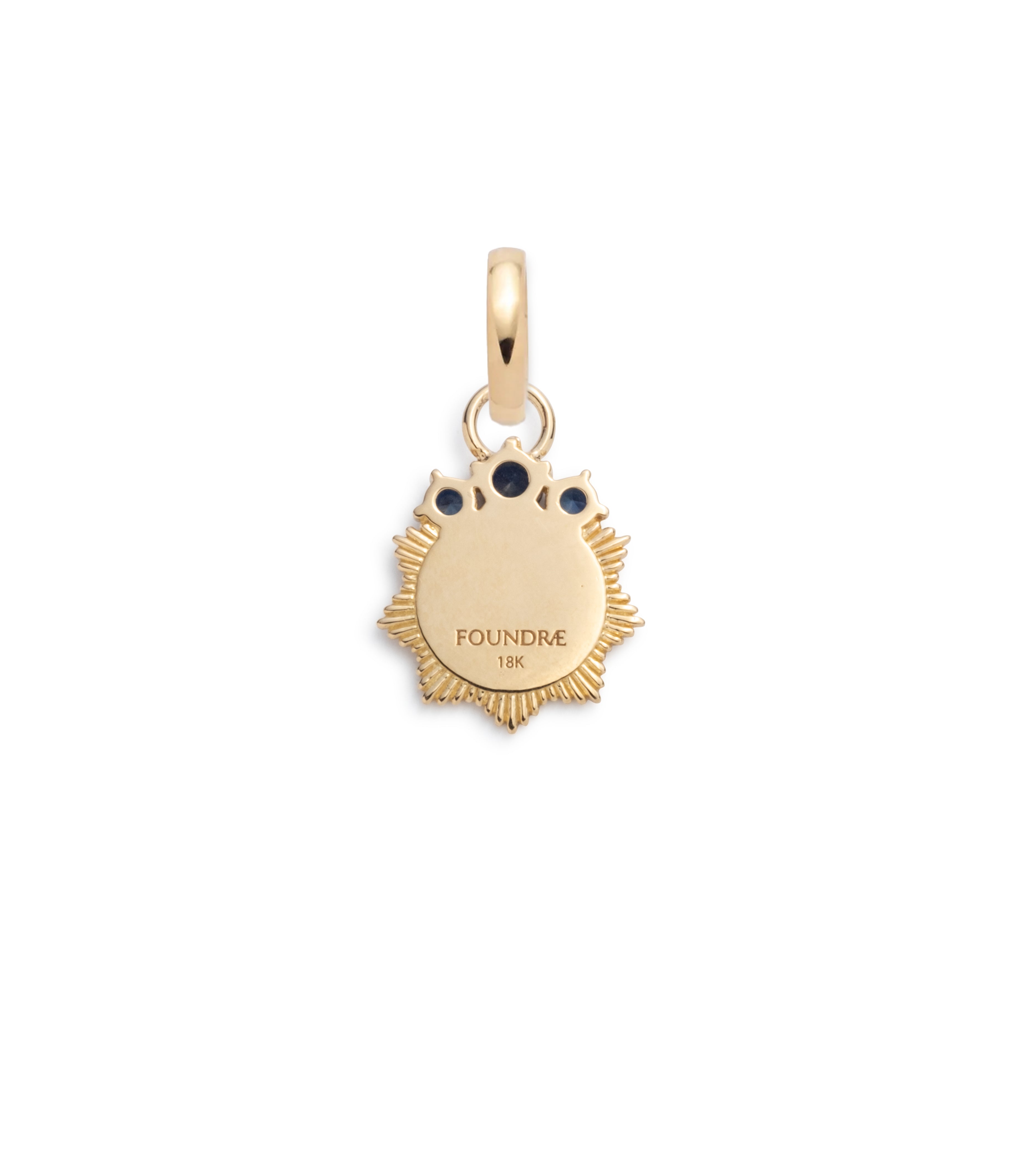 Blue Sapphire Engravable Miniature Medallion with Annex Link - Personalized Jewelry Gift for Women, Men, Anniversary & Special Occasions