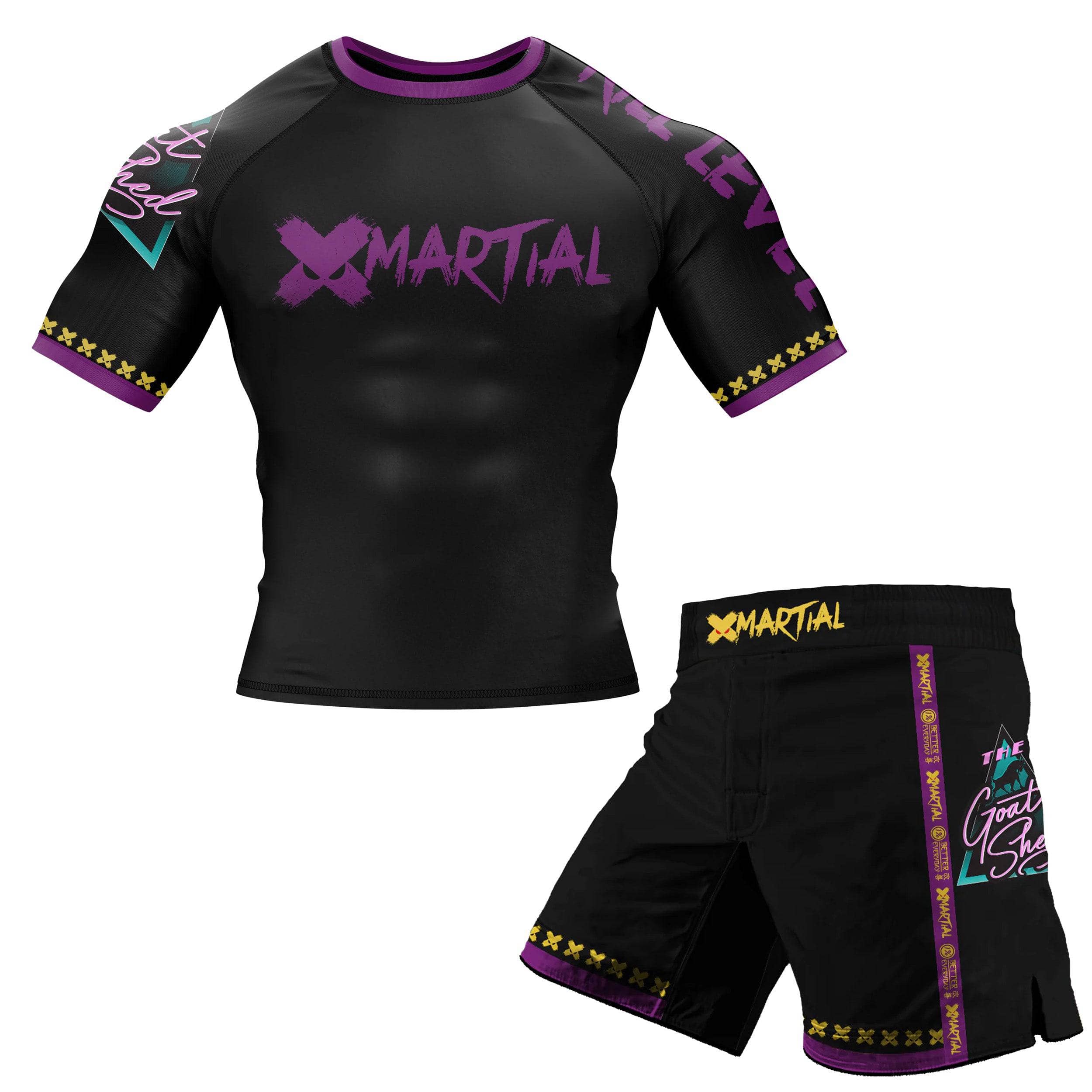 Premium Blue Goat Shed BJJ Rash Guard - Breathable Compression Shirt for Brazilian Jiu-Jitsu, MMA & Grappling - Moisture Wicking & UV Protection for Training & Competition