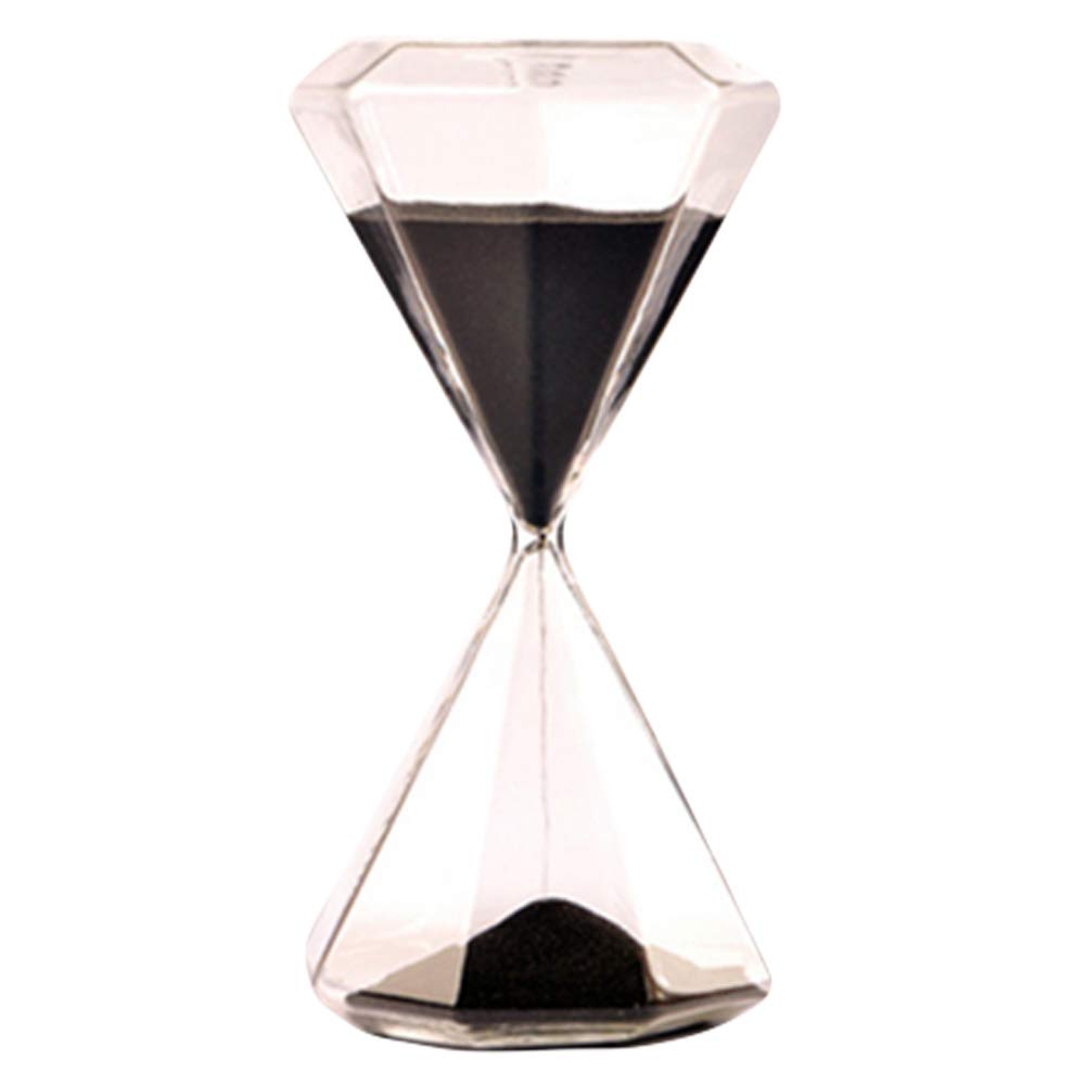 DRAGON SONIC 5-Minute Clear Glass Hourglass Sand Timer with Black Sand - Perfect for Board Games, Cooking, Classroom, and Meditation