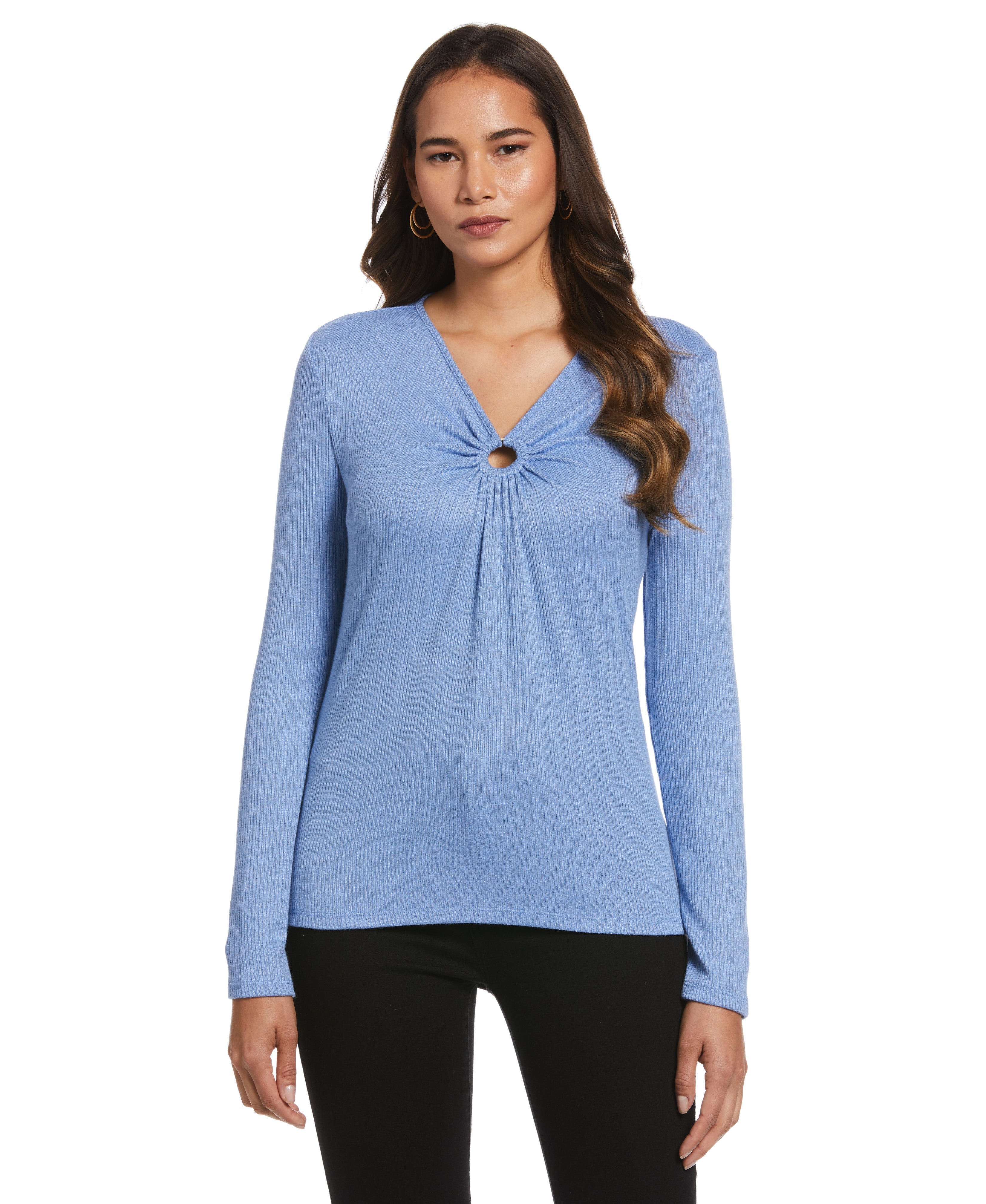 Plus Size O Ring Tops for Women - Trendy & Comfortable Stretch Fabric Tops - Perfect for Casual Wear, Layering & Everyday Outfits