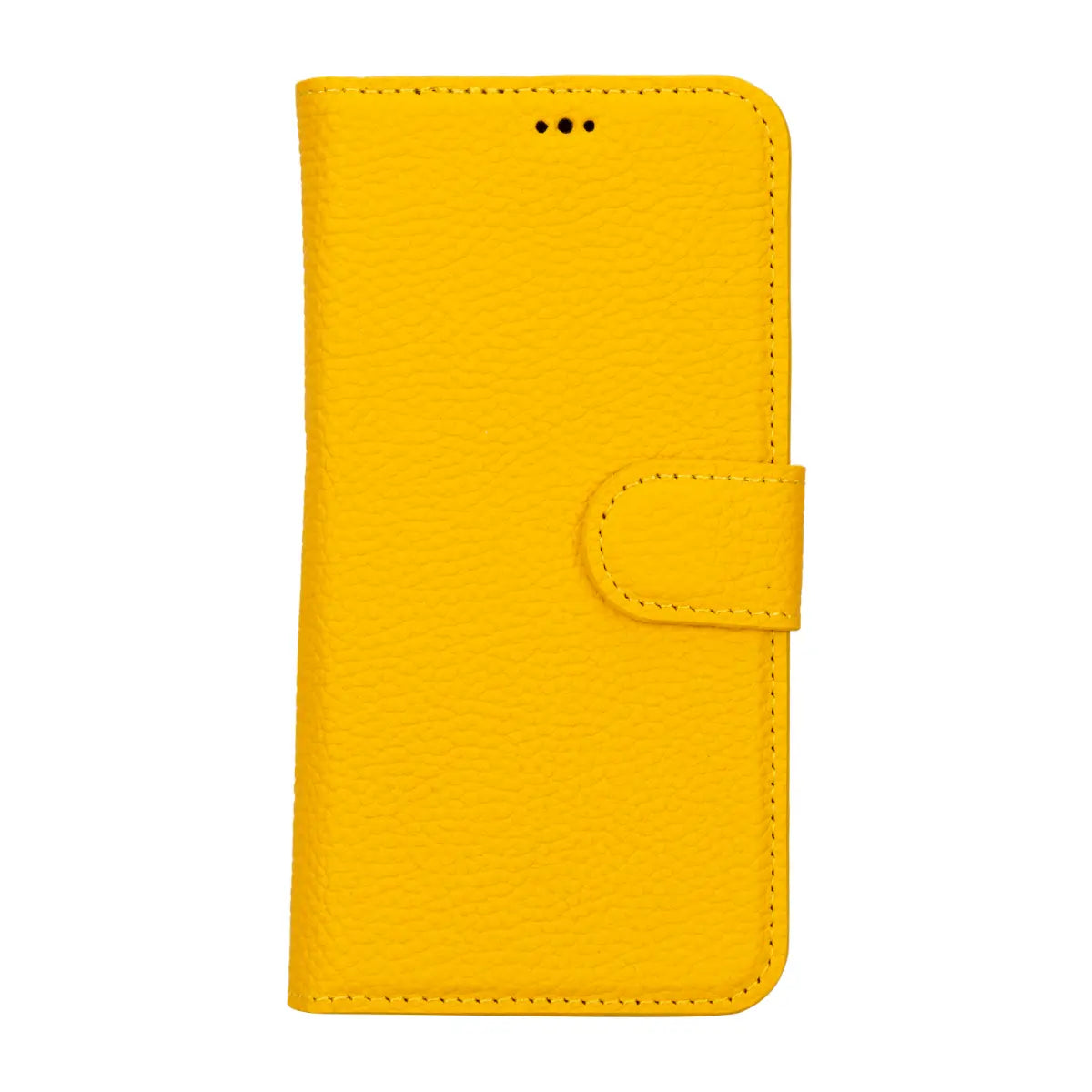 Premium Yellow Leather Wallet Case for iPhone 15 Pro - Slim RFID Blocking Phone Cover with Card Slots | Perfect for Everyday Use, Travel & Business Meetings