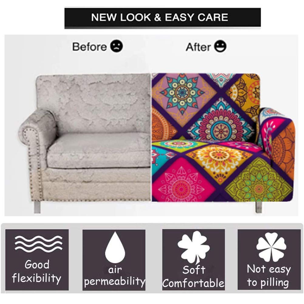 Premium Thick Stretch Sofa Slipcover for 1-4 Seater Couches - Universal Fit for Sectional, L-Shaped & 3-Cushion Sofas - Pet & Kid Friendly Furniture Protector - Perfect for Living Room, Family Room & Home Theater Use