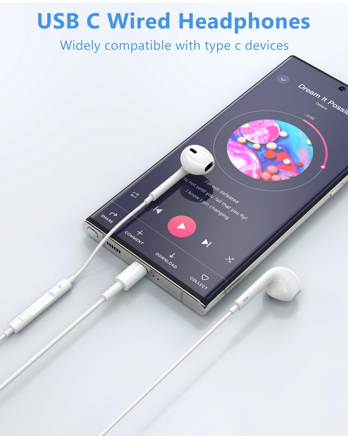 3 Pack USB-C Wired Earbuds with Mic & Volume Control - HiFi Stereo Noise Cancelling In-Ear Headphones for Samsung Galaxy S24/S23/S22 Ultra, iPhone 15/Plus/Pro/Pro Max, iPad Pro, Huawei - Perfect for Commuting, Gaming & Work Calls