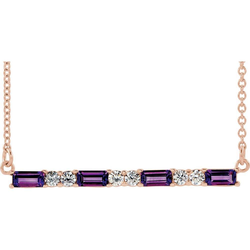 Diamond Bar Charm Pendant Necklace - Adjustable 16 to 18 Inch Chain - Perfect for Gifts, Parties & Everyday Elegance