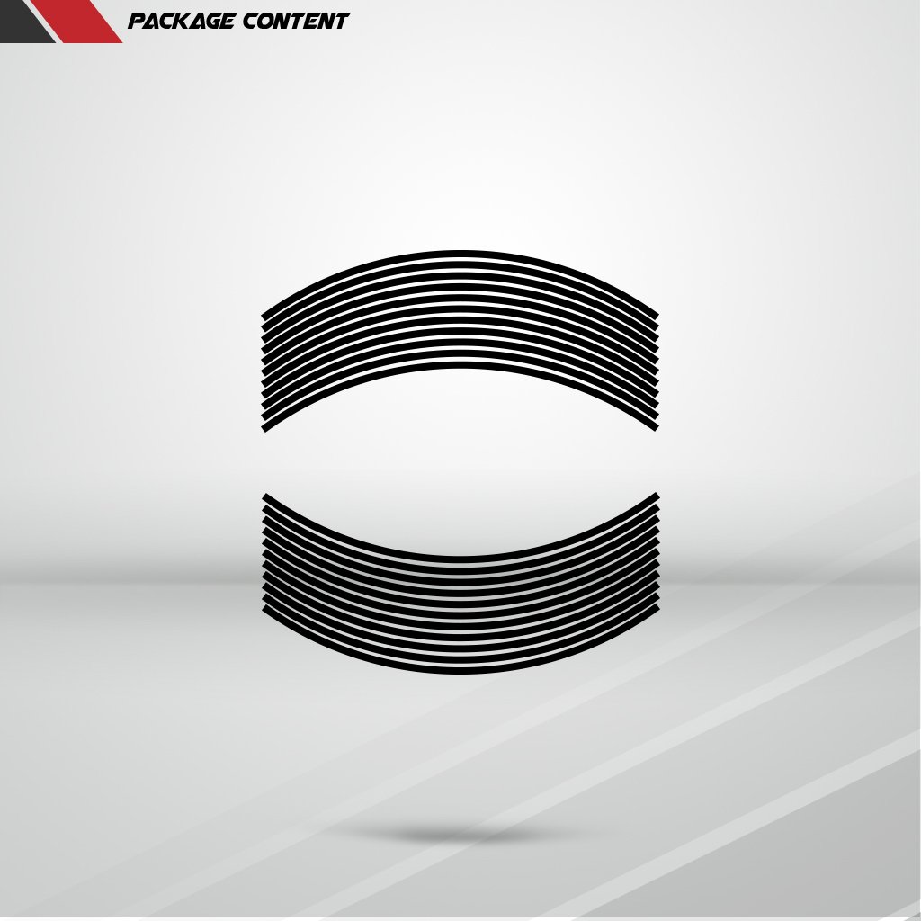 Gloss Black Stickman Vinyl Outer Rim Liner Stripe for Kawasaki Ninja 250 - Motorcycle Wheel Rim Decal Kit - Perfect for Customization & Bike Protection