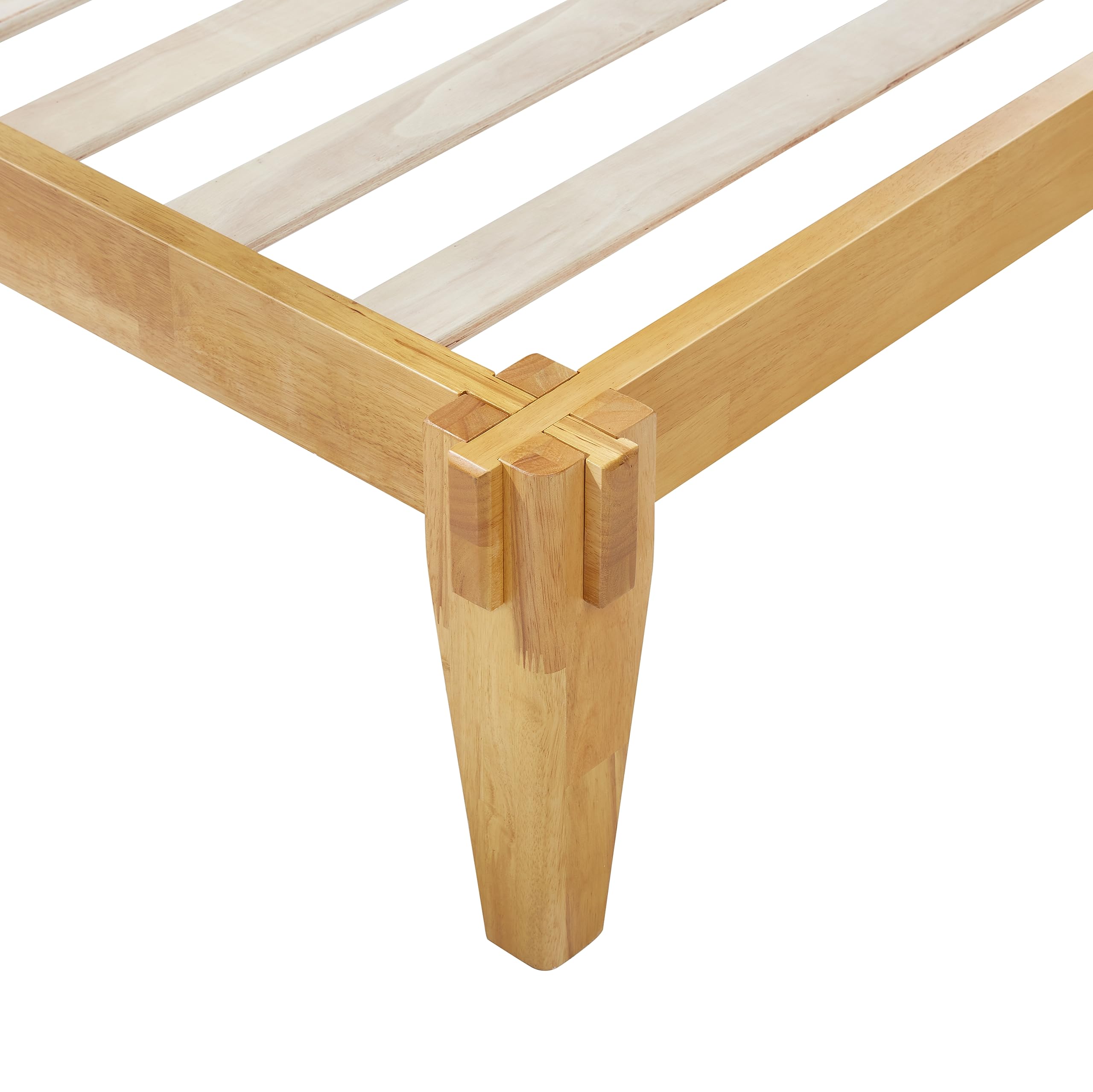 Bme Chalipa Twin Bed Frame - 14 Inch Acacia Wood Platform Bed with Slat Support, Japanese Joinery Design | No Box Spring Needed | Easy Assembly | Minimalist Modern Bohemian Style Bedroom Furniture | Perfect for Small Spaces, Guest Rooms & Kids' Rooms