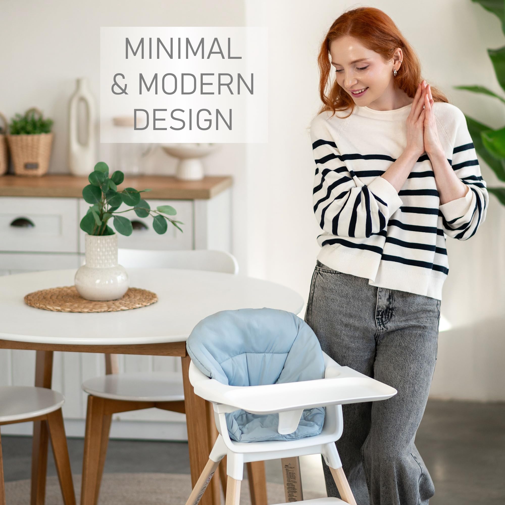 Stokke Clikk High Chair Cushion - Waterproof Baby Seat Pad, Machine Washable & Easy to Clean - High Chair Accessories for Comfortable Feeding - Dreamy Sky Design for Nursery & Dining Room