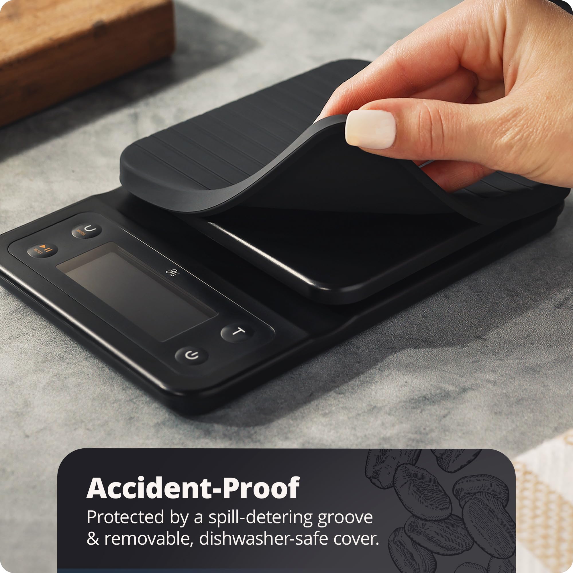 Greater Goods 0.1g Precision Digital Coffee Scale with Timer - 3kg Capacity for Pour Over, Espresso, French Press & Kitchen Baking | Perfect for Home Baristas & Coffee Enthusiasts (Onyx Black)