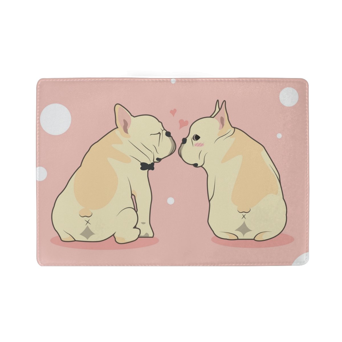 Valentine's Day French Bulldog Leather Passport Holder - Cute Travel Wallet Cover for Women & Men | Perfect for Airplane Trips & Vacation Accessories