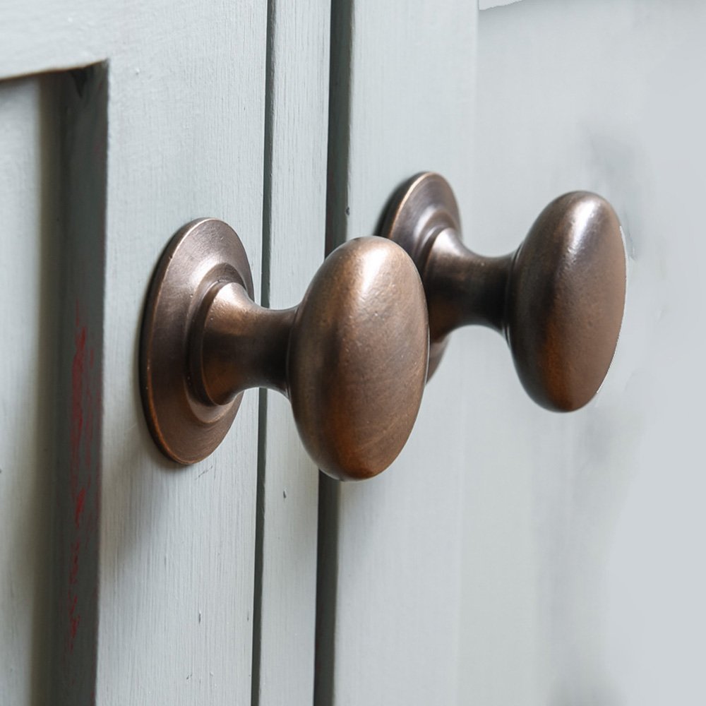 Vintage Distressed Antique Brass Cabinet Knobs - Set of 10 - Handcrafted Pulls for Kitchen Cabinets, Dressers & Furniture Hardware - Rustic Home Decor Upgrade