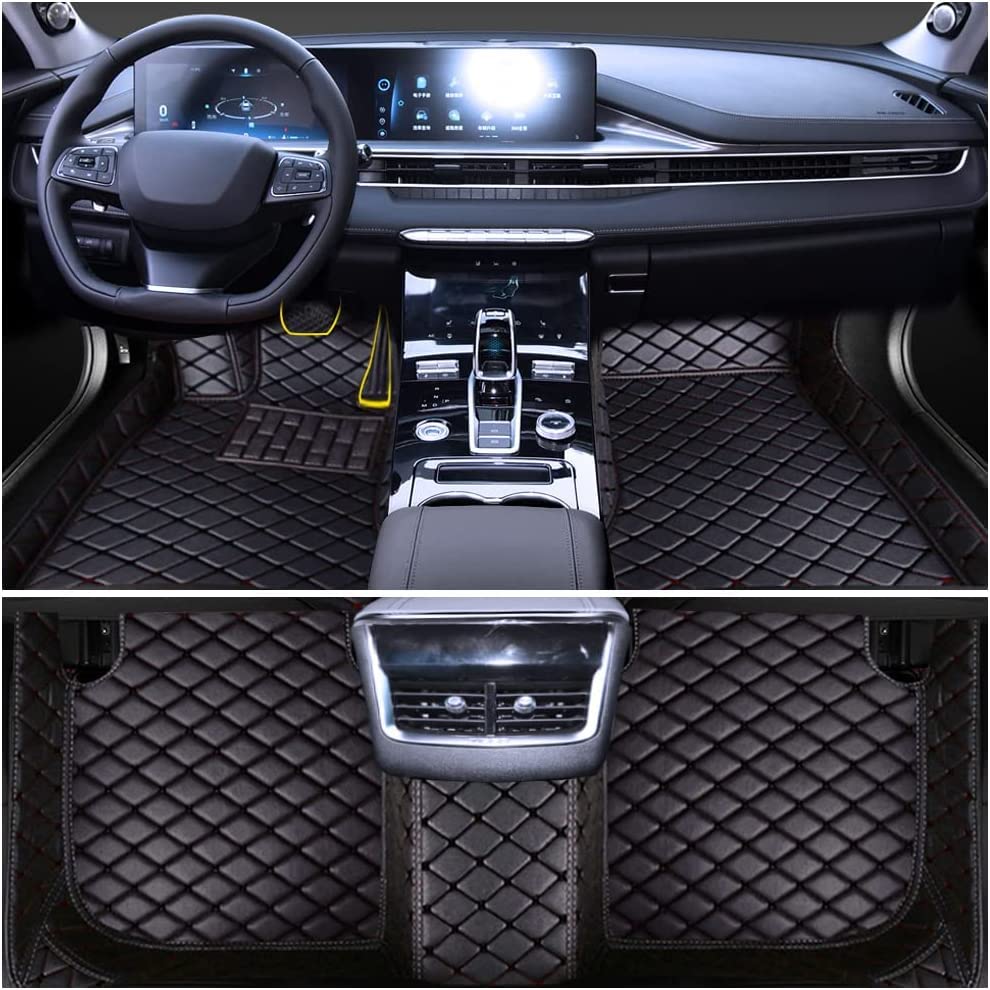 Premium Custom Fit Floor Mats for Seat Ibiza 2010-2017 - Luxury Leather, Waterproof & Non-Slip Full Coverage Car Floor Liners (Black) - Perfect for All-Weather Protection & Easy Cleaning