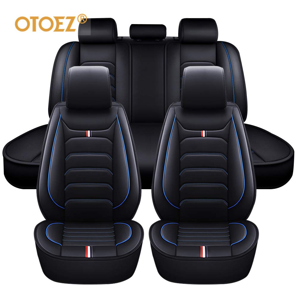 Premium Universal Leather Car Seat Covers Full Set - 5-Seat Leatherette Protection for Sedans, SUVs & Trucks | Waterproof, Durable & Easy to Install | Perfect for Daily Commute, Road Trips & Family Vehicles
