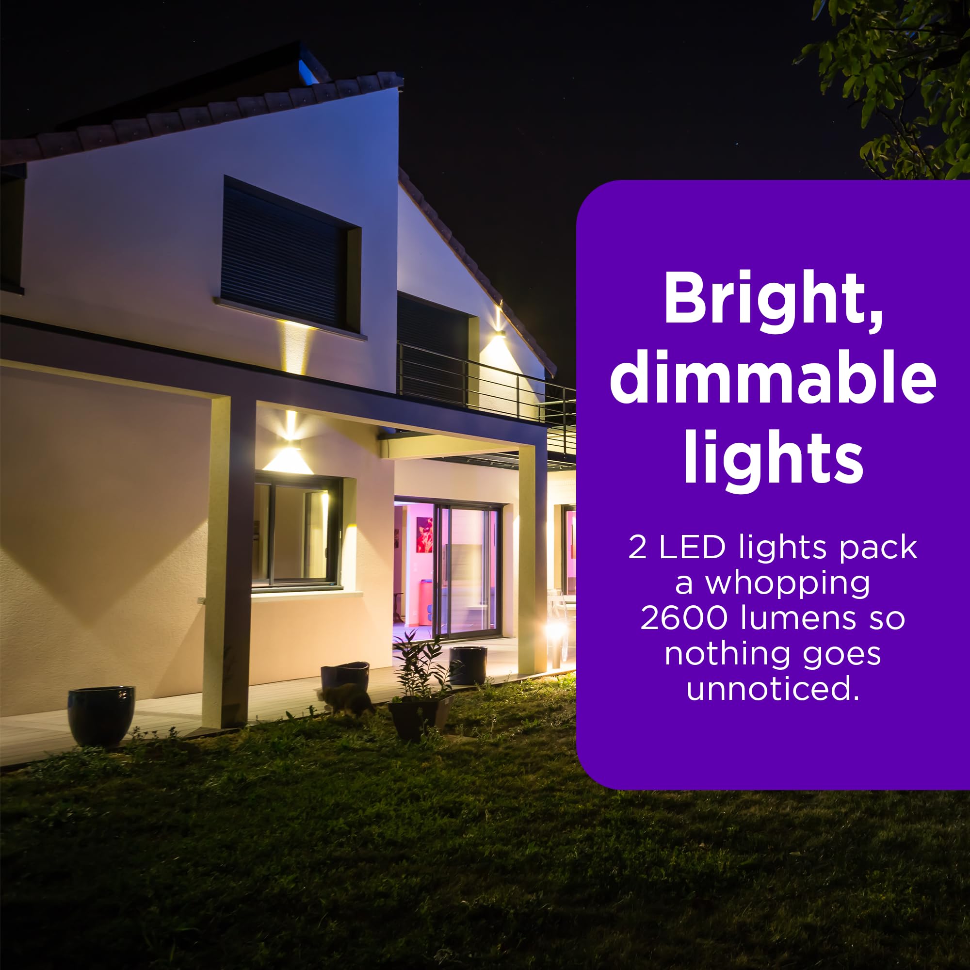 Roku Floodlight Camera - Wired Outdoor Security Camera with 270° View, 1080p HD Night Vision, Dimmable Floodlights, Motion & Sound Detection - Ideal for Home Security, Garage & Backyard Monitoring (90-Day Subscription Included)