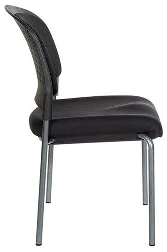 Office Star Pro Line Armless Visitors Chair with Titanium Finish [82720R 30] - Modern Office Guest Seating for Reception Areas & Conference Rooms