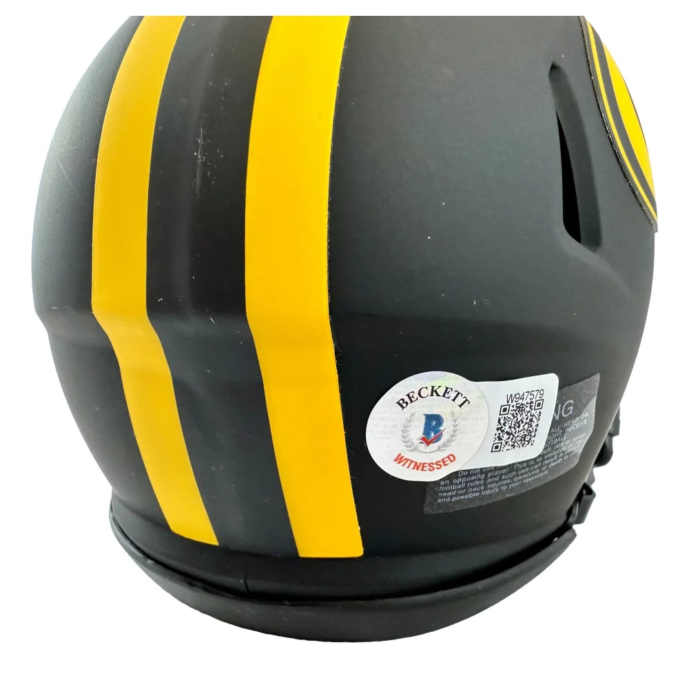 Christian Watson Autographed Green Bay Packers Eclipse Mini Helmet - Signed Memorabilia for NFL Fans, Collectors & Sports Decor | Perfect for Man Cave, Game Room Display & Football Gift