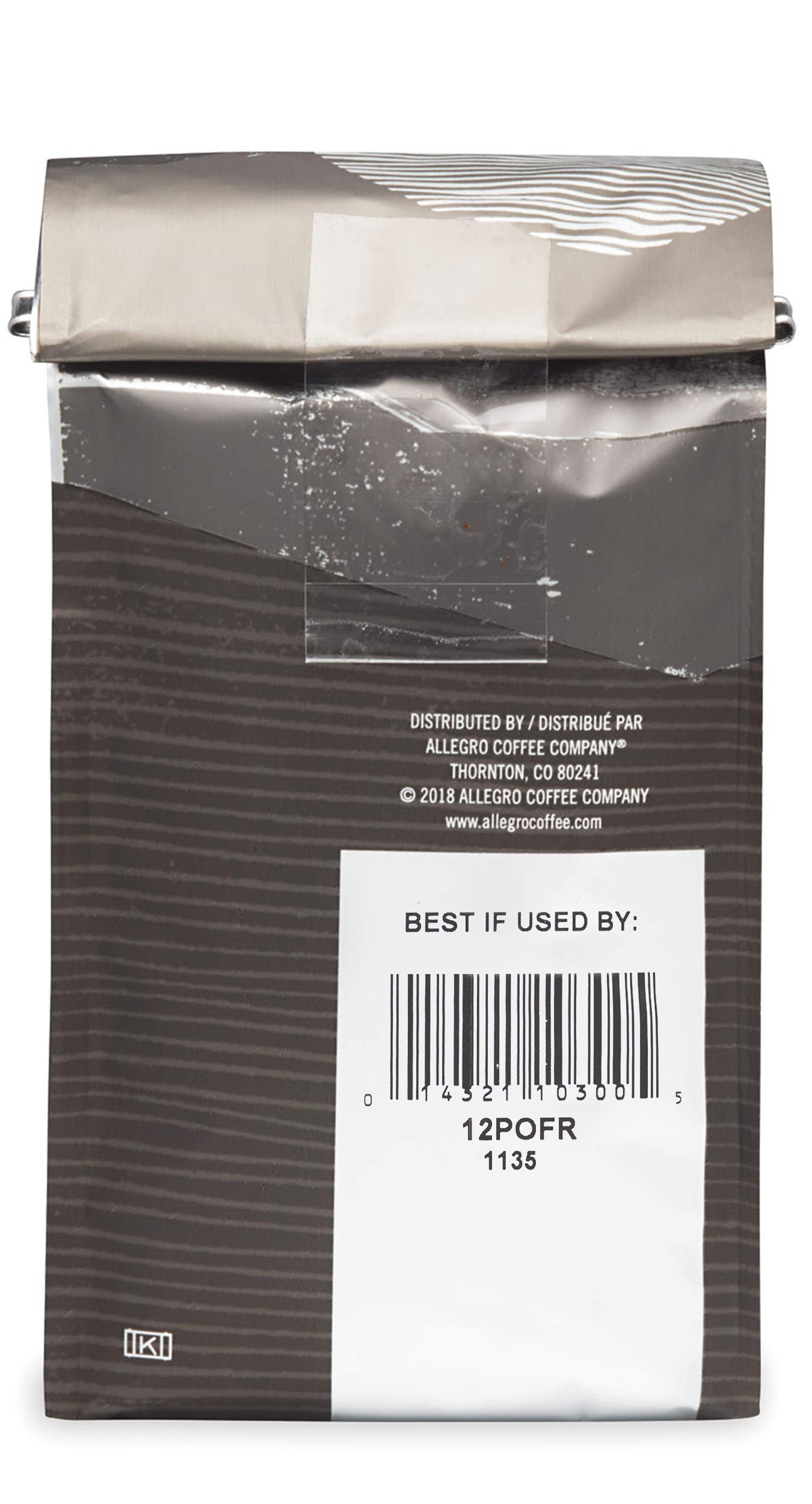 Organic Decaf French Roast Whole Bean Coffee by Allegro - 12oz Bag | Rich & Smooth Low Acid Coffee for Morning Brewing, Afternoon Pick-Me-Up & Gift Giving
