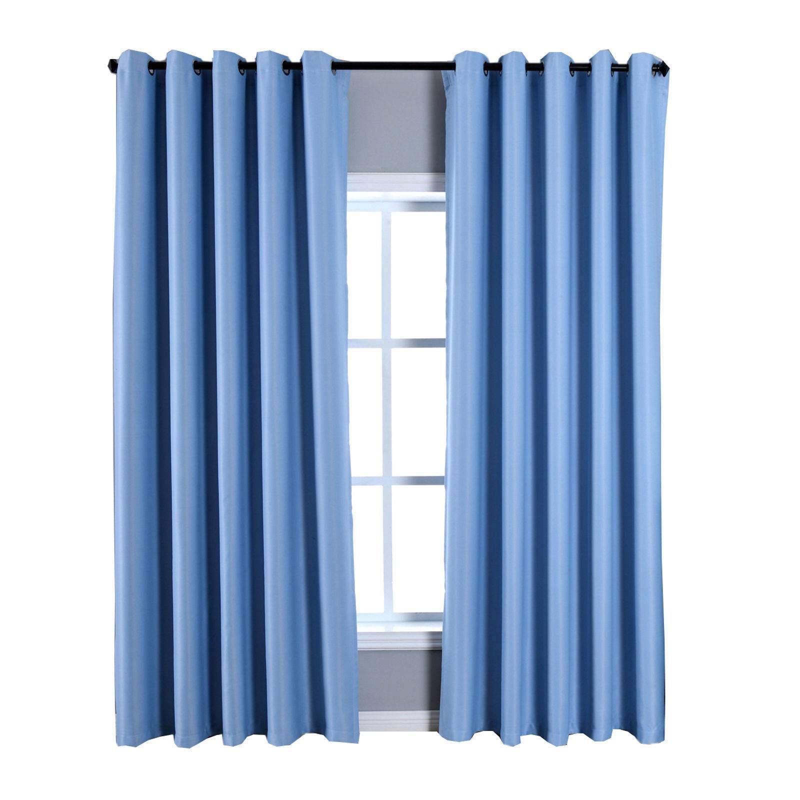 Blackout Curtains for Bedroom & Living Room - Thermal Insulated Energy Saving Window Drapes with Grommet, Set of 2 Panels (52x96 Inches, 132x243cm) - Solid Blue - Perfect for Light Blocking, Temperature Control & Privacy Protection