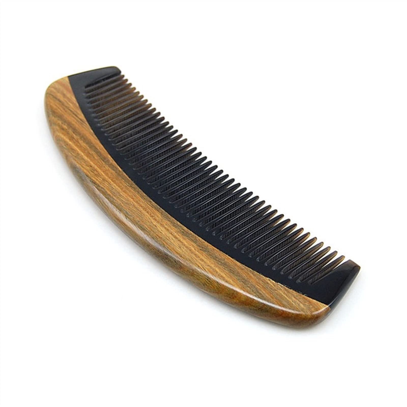 BAWHO Horn Wood & Dense Tooth Straight Hair Massage Comb - Anti-Static Smooth Comb for Hair Care & Detangling - Perfect for Daily Styling, Salon Use & Travel (1Pcs)