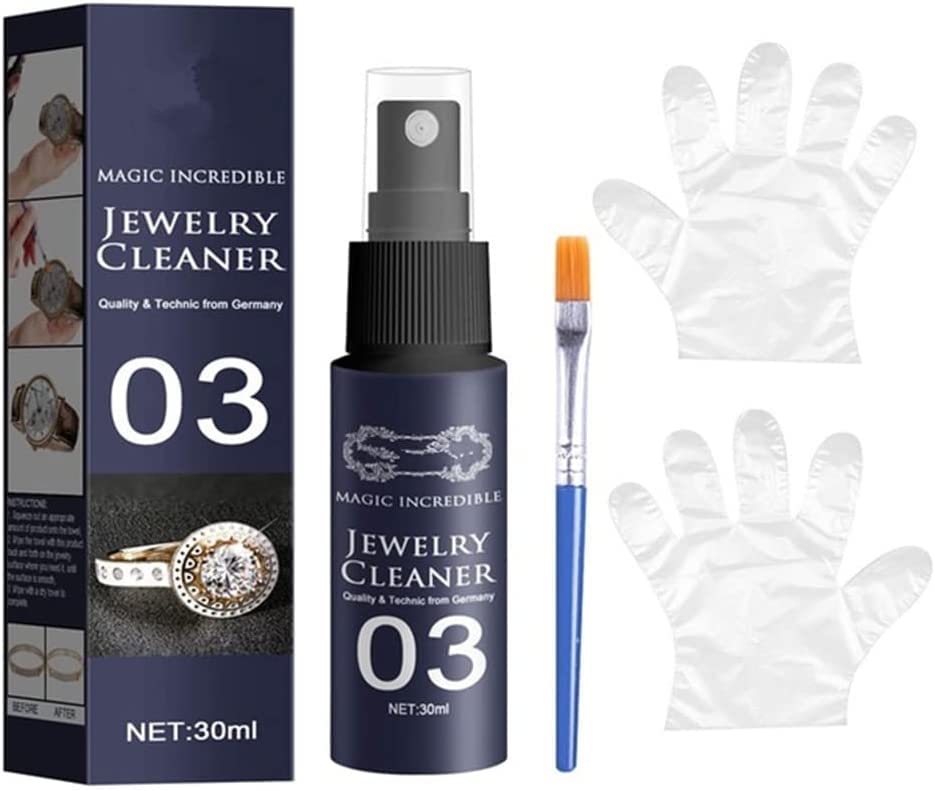 30ml Instant Shine Jewelry Cleaner for Silver, Gold & Diamonds - Anti-Tarnish Polishing Solution Spray (1pc) - Perfect for Rings, Necklaces & Watches at Home or Travel