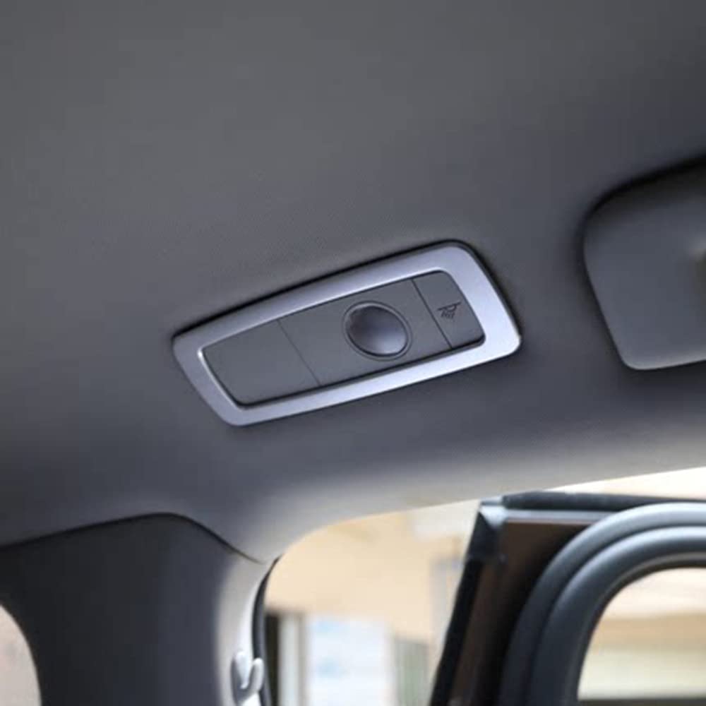 BONV Aluminum Alloy Car Rear Reading Light Trim Cover for VW Volkswagen Touareg 2011-2018 | Interior Decorative Frame Sticker | Easy DIY Installation Upgrade for Car Interior Accessories