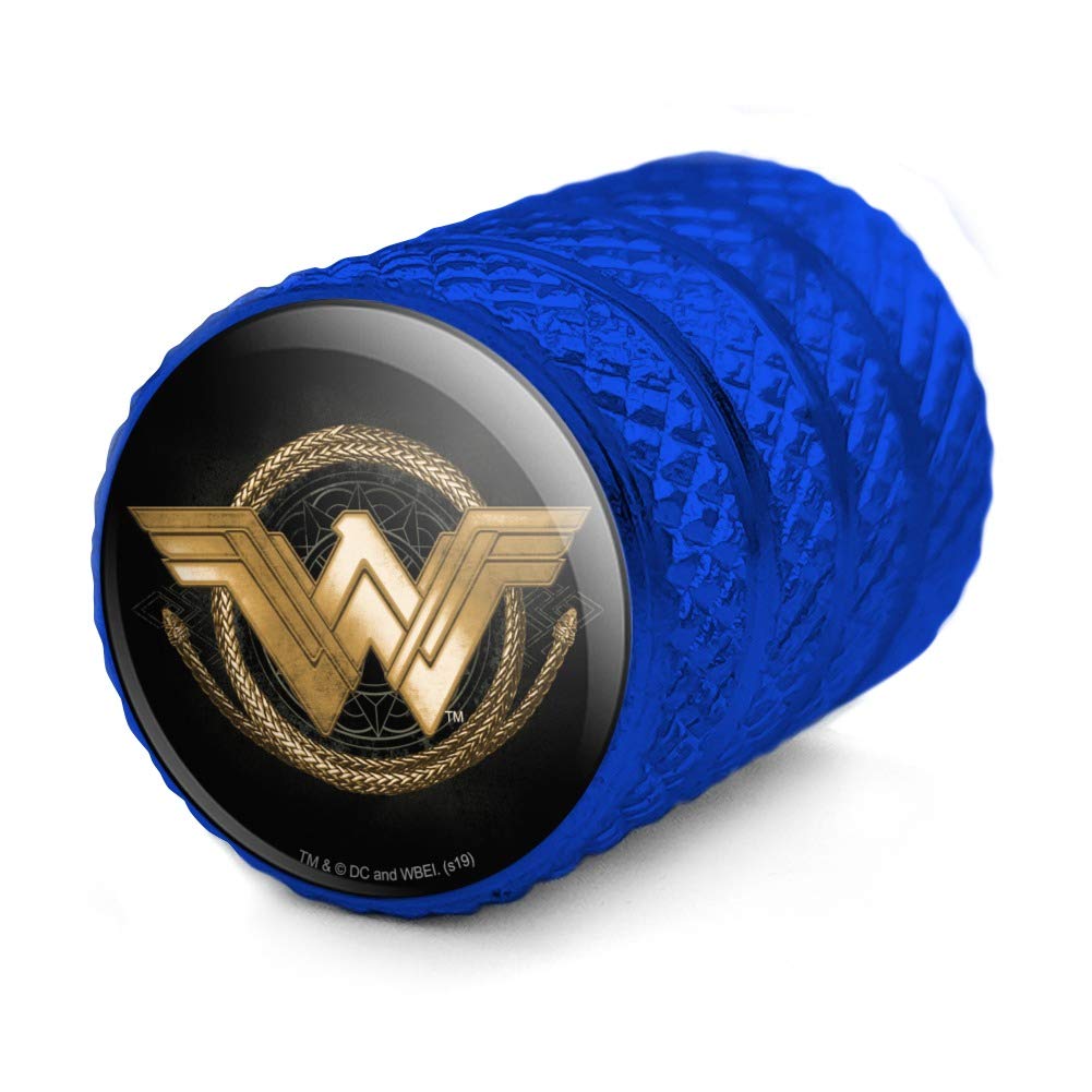 Wonder Woman Movie Golden Lasso Logo Aluminum Valve Stem Caps - Durable Tire Rim Wheel Accessories for Cars, Trucks & SUVs - Perfect for DC Comics Fans & Superhero Enthusiasts
