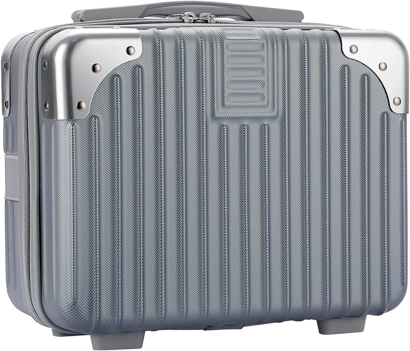 Portable Hard Shell Cosmetic Travel Case - Small Makeup Organizer with Elastic Bands, Mini ABS Carry On Luggage for Women | Perfect for Air Travel, Weekend Getaways & Daily Makeup Storage