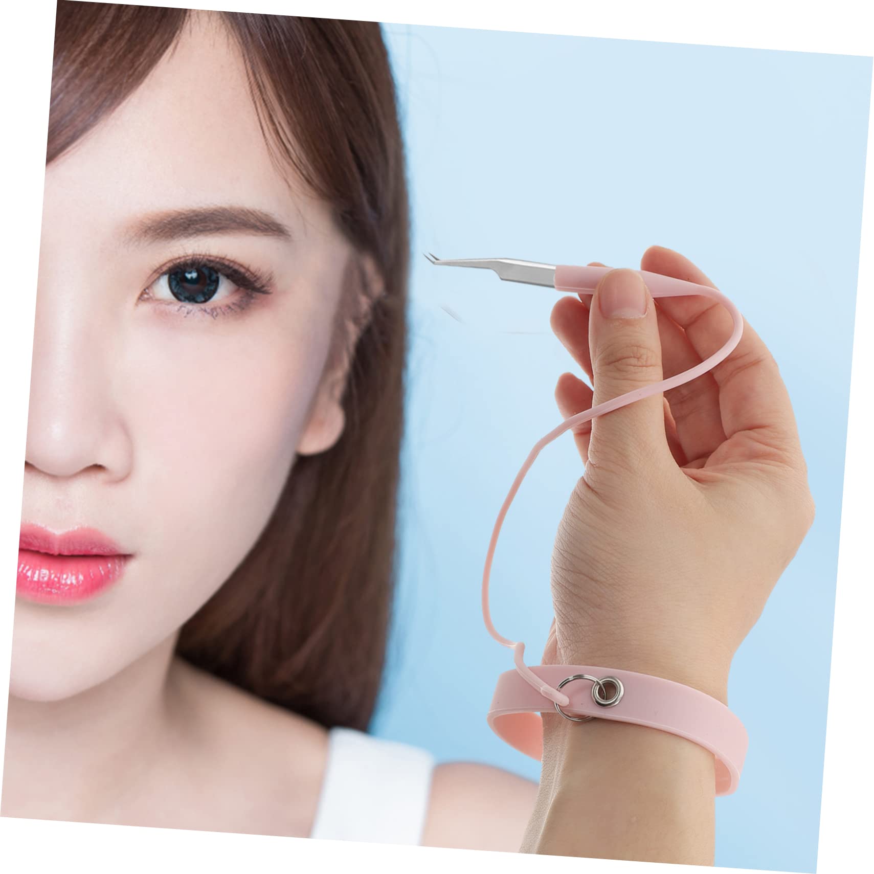 Professional Silicone Lash Tweezer Holder - Pink Makeup Tool for Eyelash Extensions (35x6cm) | Secure Grip Tweezers Organizer | Perfect for Salon, Home & Travel Lash Application