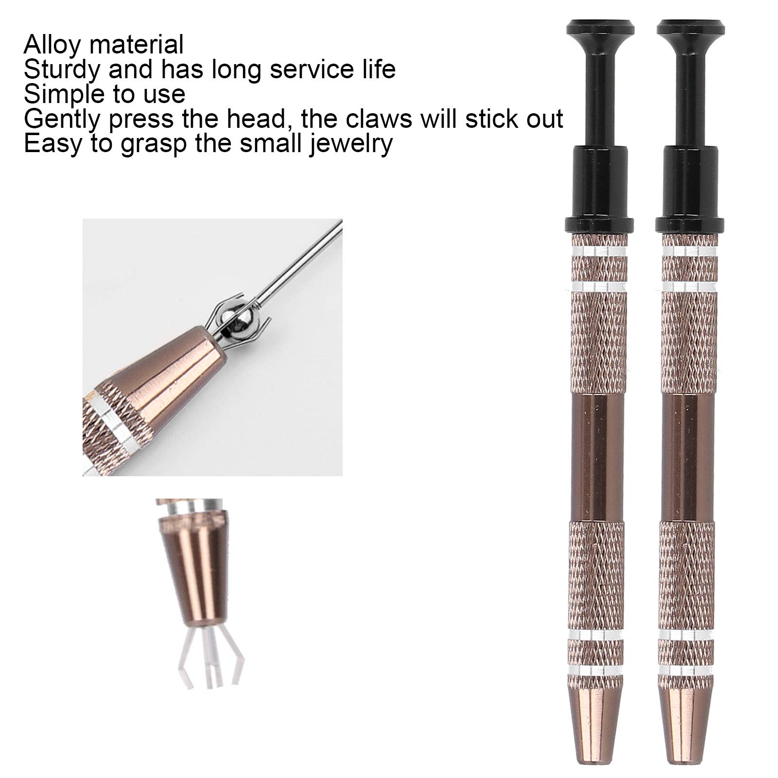 2Pcs Alloy Bead Holders - 4 Prongs Jewelry Bead Grasping Tool for Jewelry Making, Beading Kits & Body Piercing Accessories | DIY Crafting, Earring Making & Professional Jewelry Design