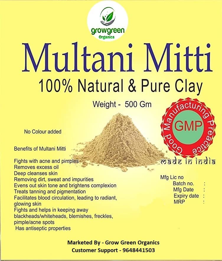 Natural Multani Mitti Clay Powder for Skin & Hair Care | 500g Bentonite Clay Face Mask | Deep Cleansing & Detoxifying | Best for Acne, Oily Skin & Hair Growth | DIY Beauty & Spa Treatments at Home
