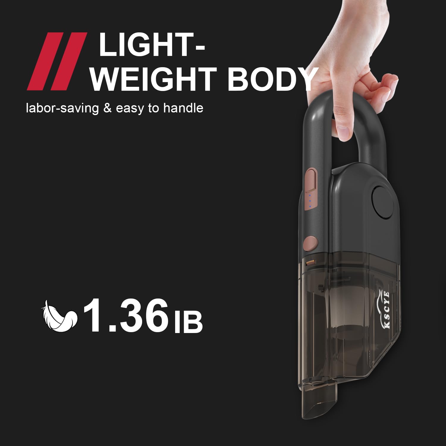 16000Pa Cordless Car Vacuum - Powerful Wet/Dry Cleaner for Home & Pet Hair