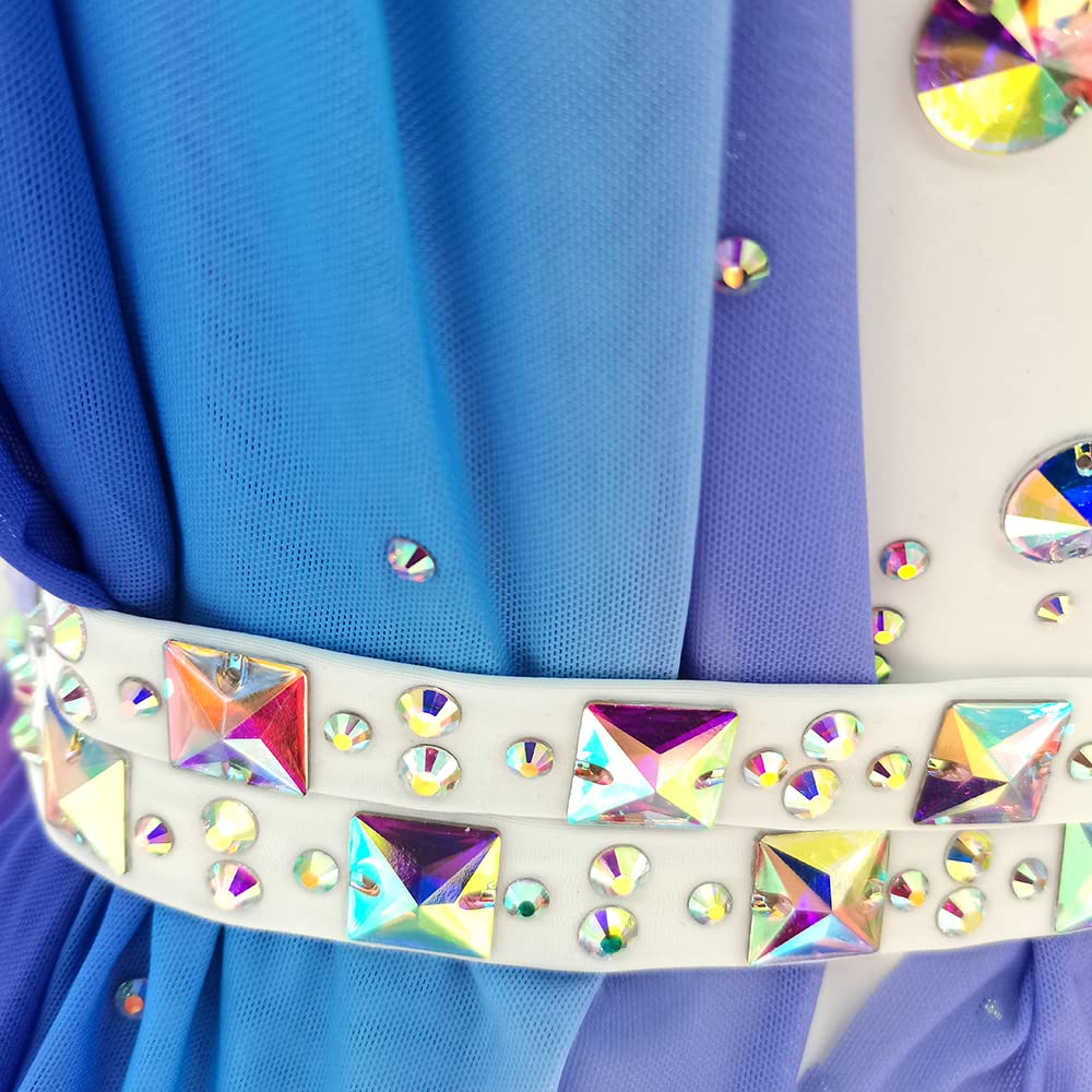 Girls Ice Skating Dress - White Sleeveless Competition Figure Skating Costume for Women & Teens | Perfect for Ice Shows, Competitions & Dance Performances
