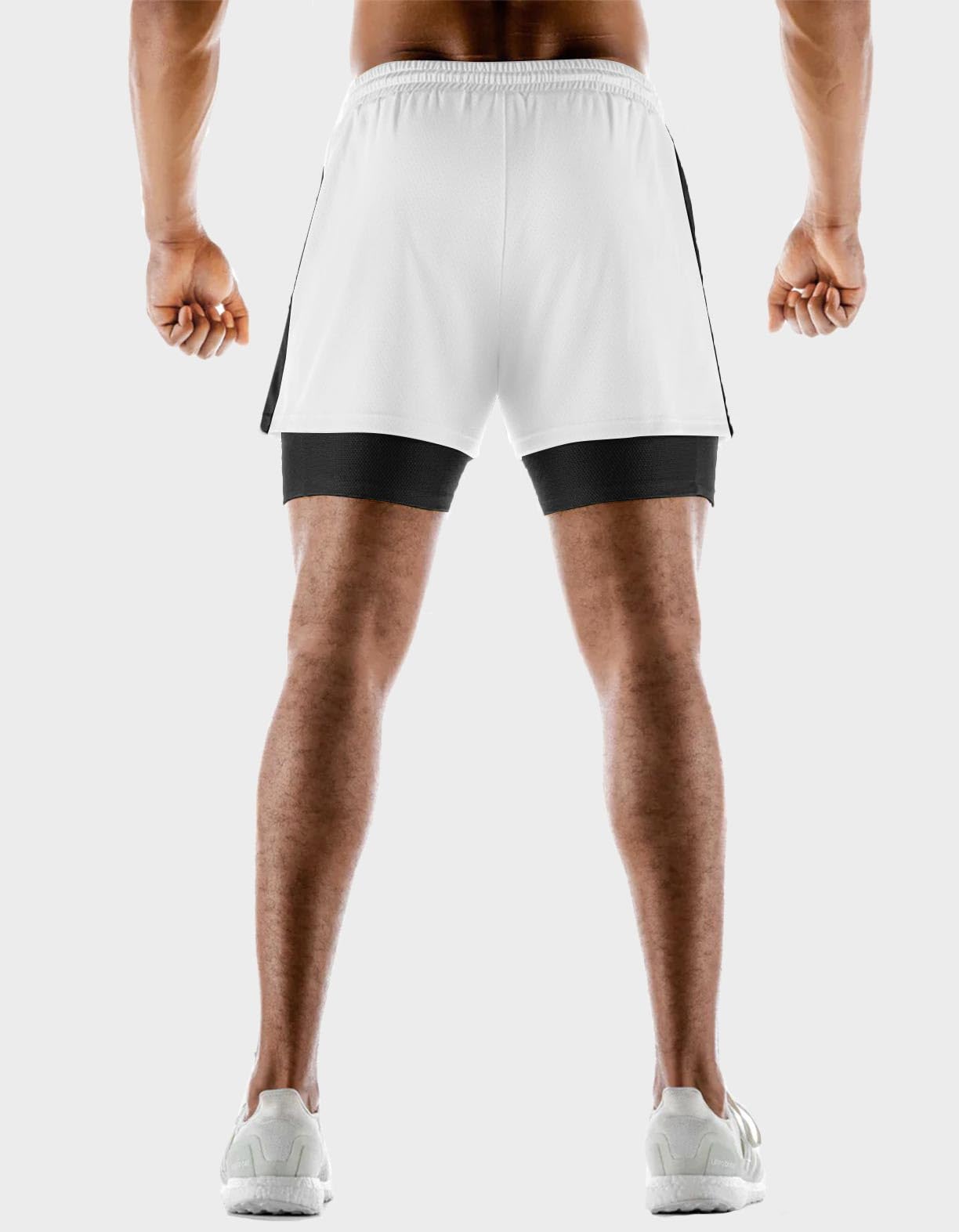 Aolesy Men's 2-in-1 Running Shorts - Quick Dry 5
