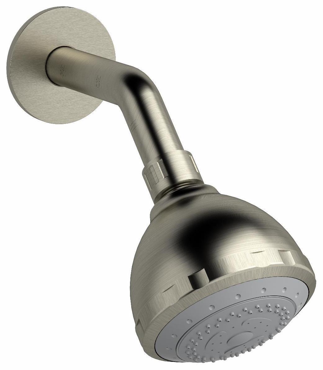 3-Function Round Showerhead with Adjustable Arm - 1.8 GPM Water Saving Design - Brushed Nickel Finish (308BN WS RIOBEL) - Perfect for Modern Bathrooms & Spa-Like Shower Experience