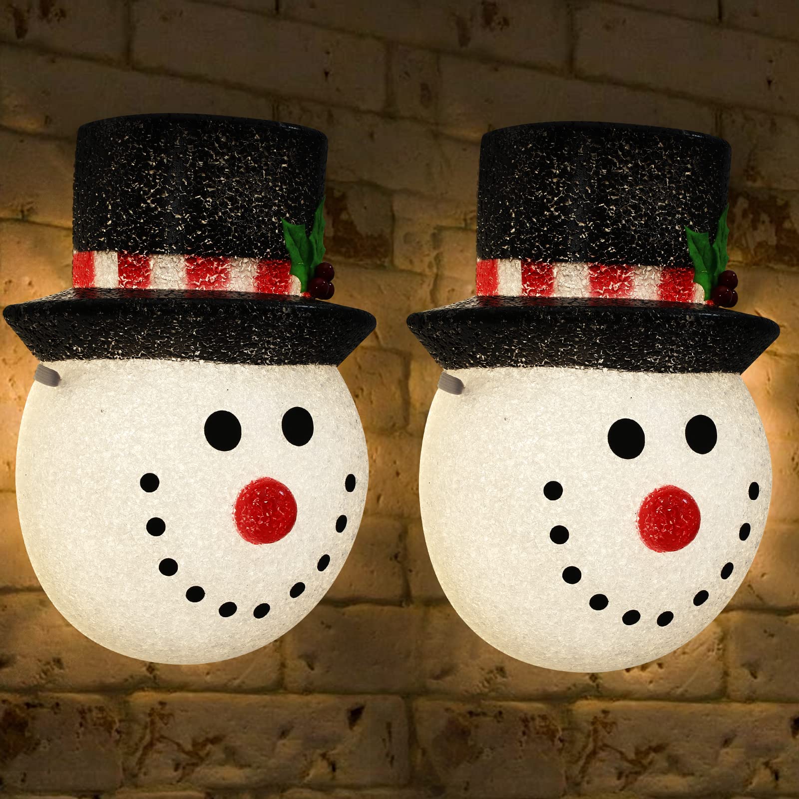 Eoanwu 2 Pack Snowman Christmas Light Covers for Porch, Wall & Garage - Indoor/Outdoor Holiday Decor for Front Door, Yard & Festive Lighting
