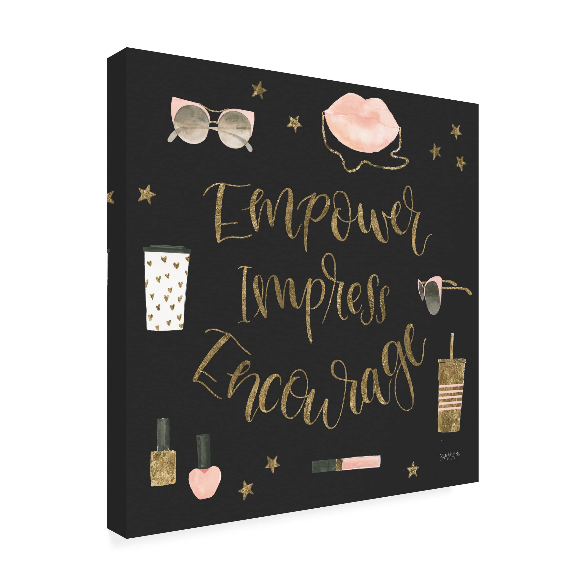 Trademark Fine Art 'Boss Ladies V Black' Canvas Wall Art by Jenaya Jackson - Modern Home & Office Decor for Women Empowerment