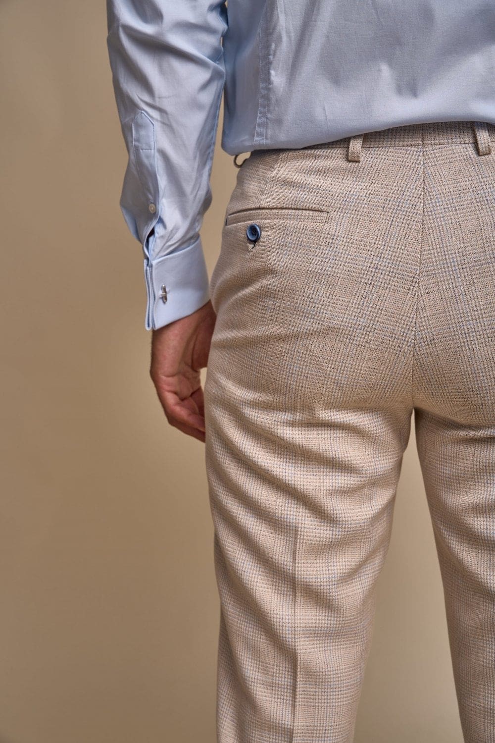 Cavani Caridi Men's Beige Slim Fit Dress Pants for Office & Business Casual Wear | Comfortable & Stylish Formal Trousers