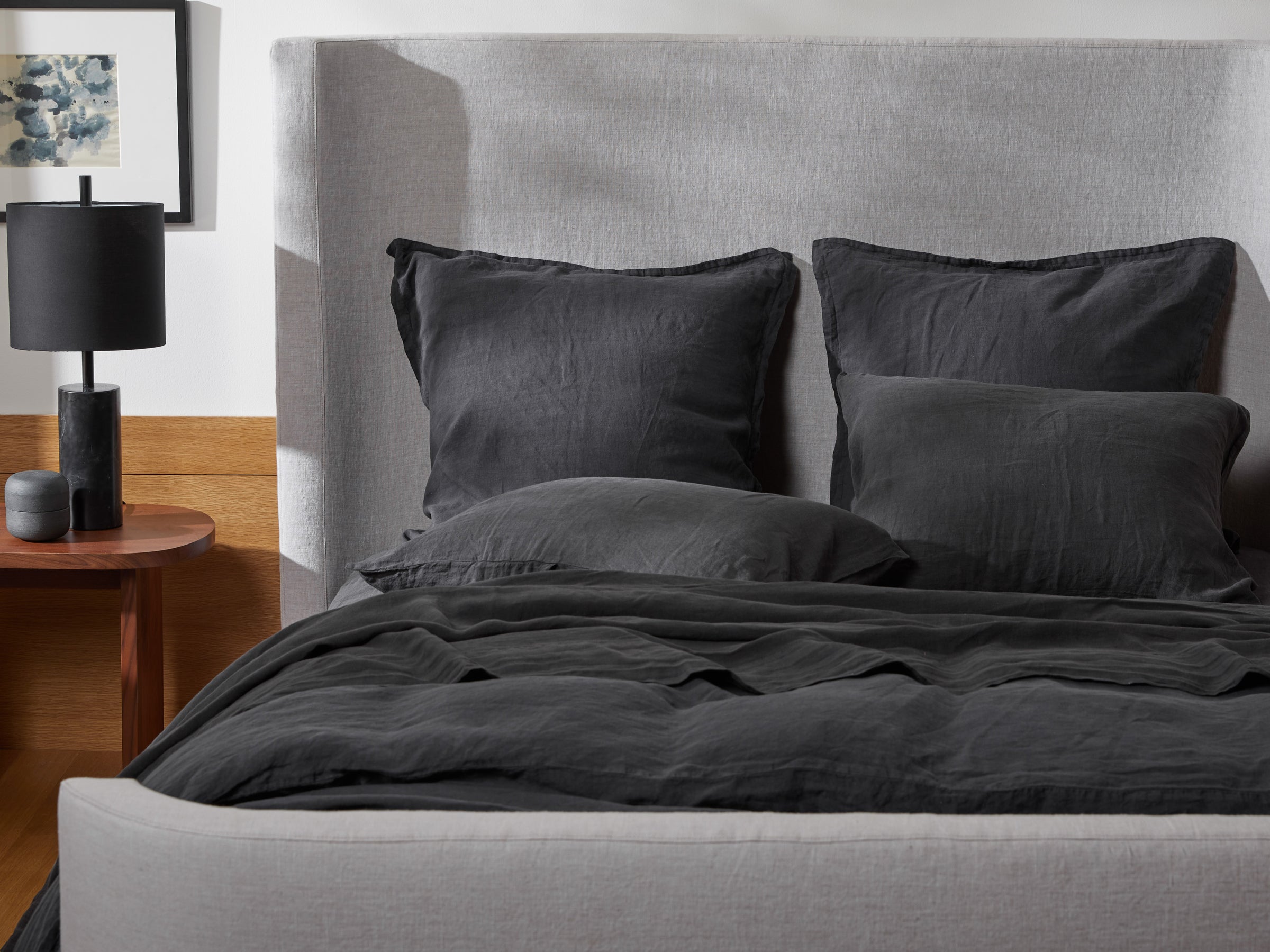 Premium Linen Euro Sham Pillowcase - Soft & Breathable (Haze Blue) for Bedroom Decor, Guest Room, or Luxury Hotel Styling