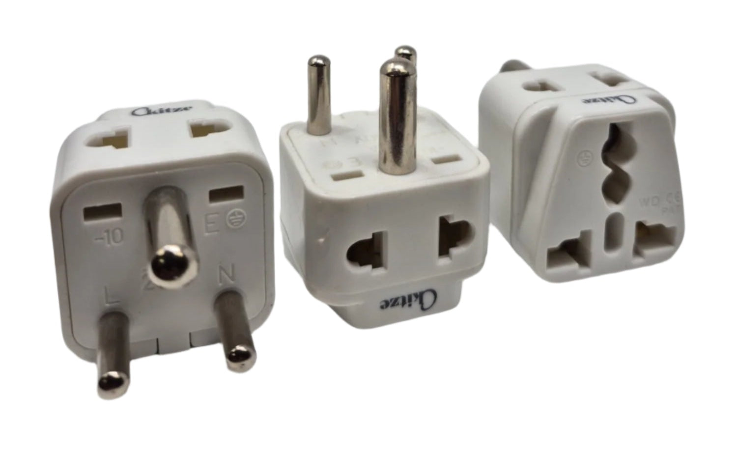 2-in-1 Type D Plug Adapter with Grounding Pin for India & Africa - Universal Travel Power Converter for Phones, Laptops & Electronics