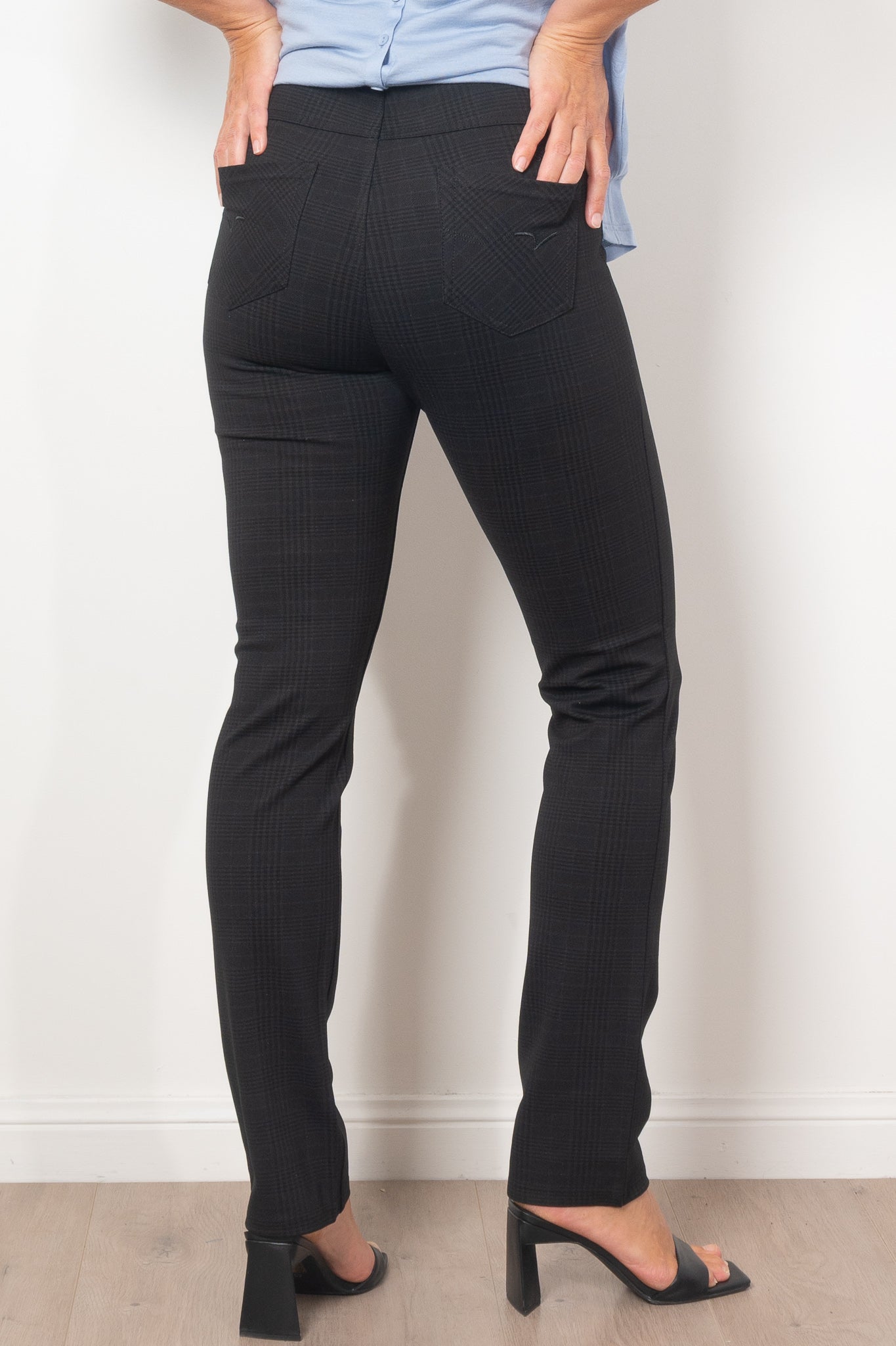 Vassalli Slim Leg Printed Ponte Pants for Women - Comfortable Office & Casual Wear - Perfect for Work, Travel & Everyday Outfits