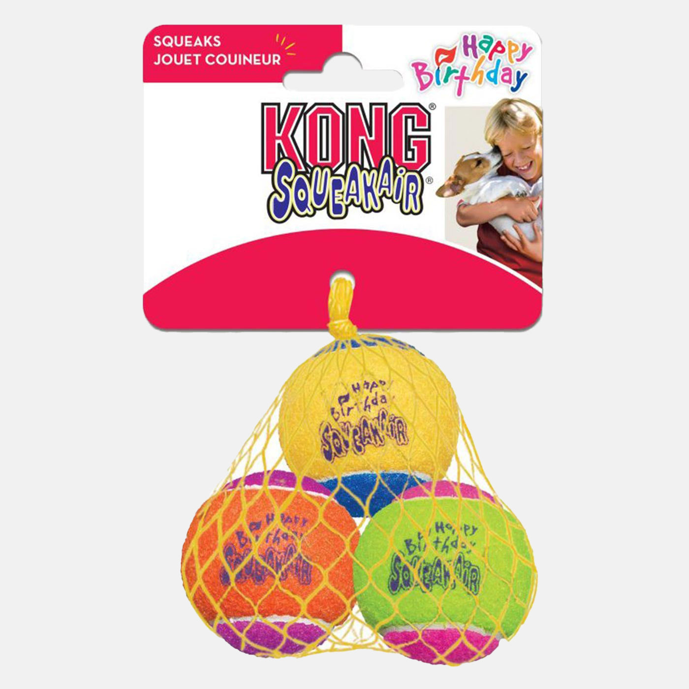 KONG SqueakAir Birthday Balls - Durable Dog Toys for Small & Medium Breeds - Interactive Play & Training - Perfect for Birthday Gifts & Chewing Fun