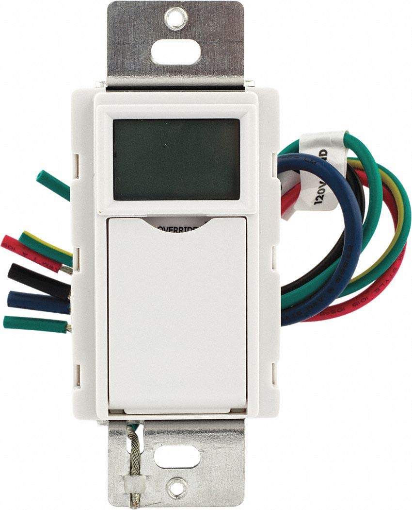 TORK 120/277VAC Electronic Wall Switch Timer - 10 Max On/Off Cycles, White - Perfect for Home Automation, Lighting Control & Energy Savings